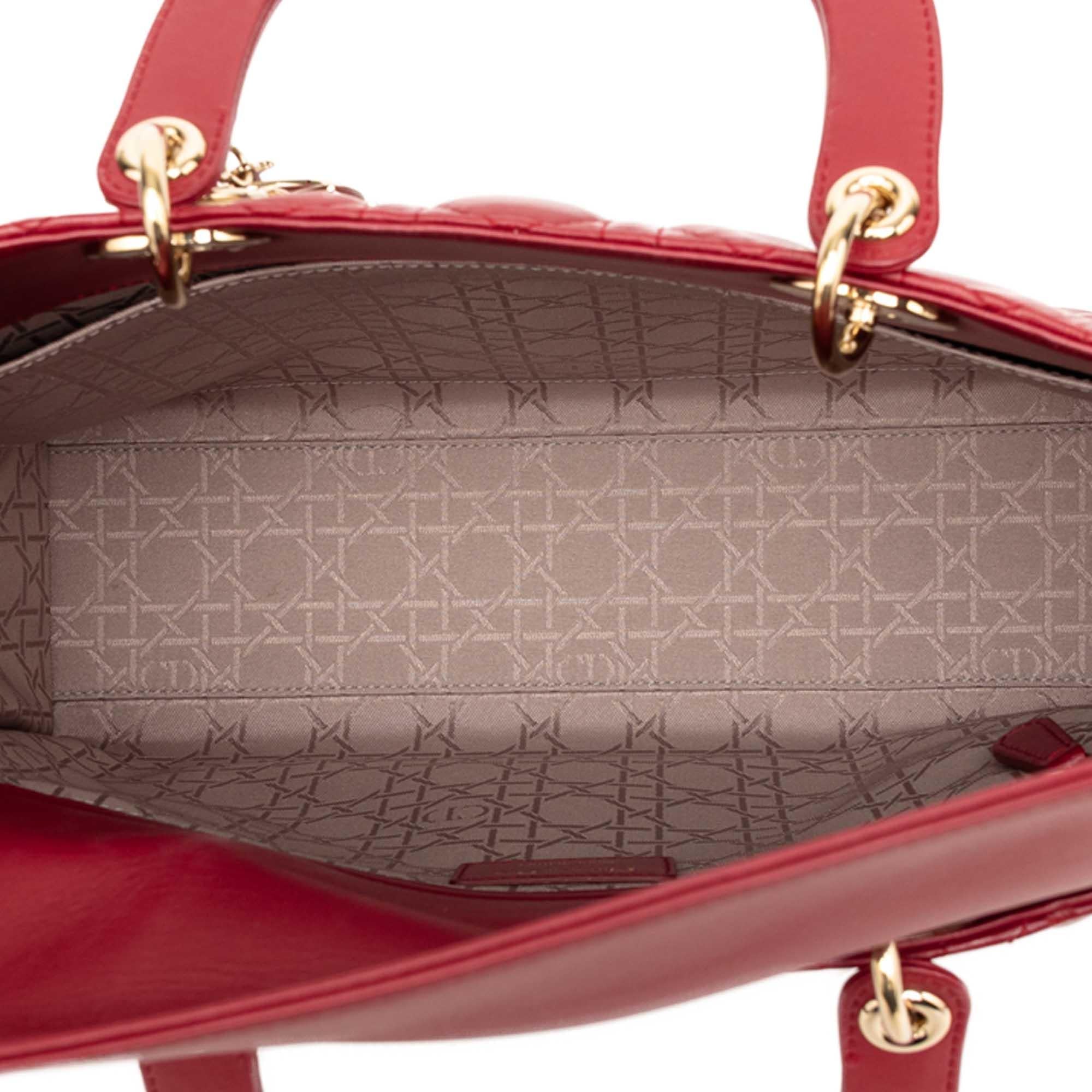 Dior Large Lambskin Cannage Lady Dior