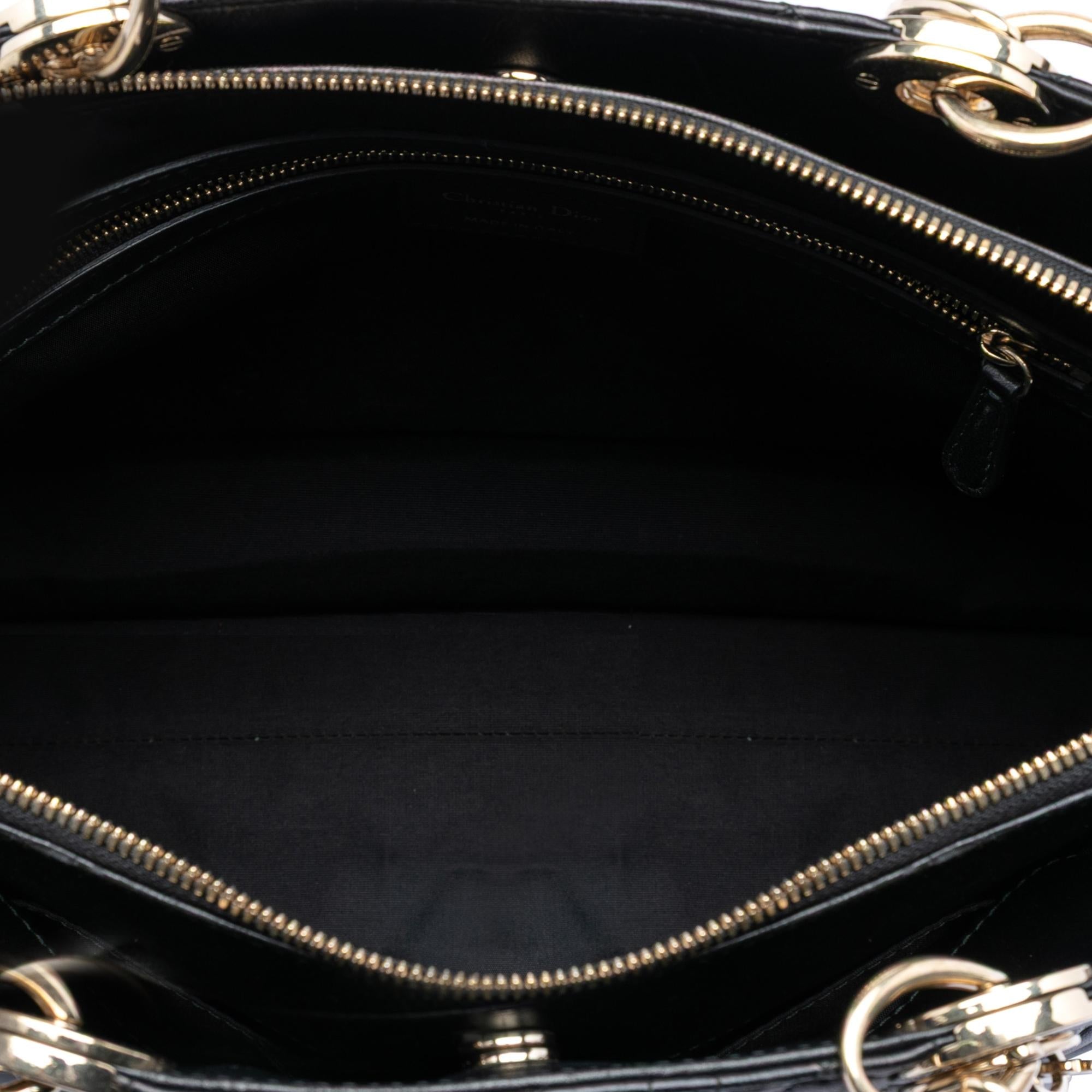 Dior Large Lambskin Cannage Soft Zipped Lady Dior Shopping Tote