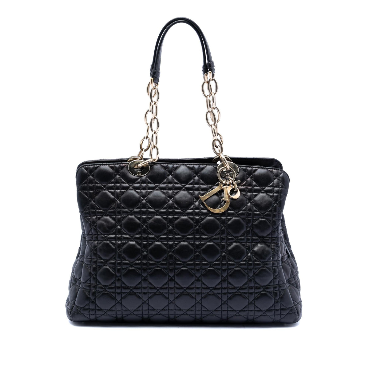 Dior Large Lambskin Cannage Soft Zipped Lady Dior Shopping Tote