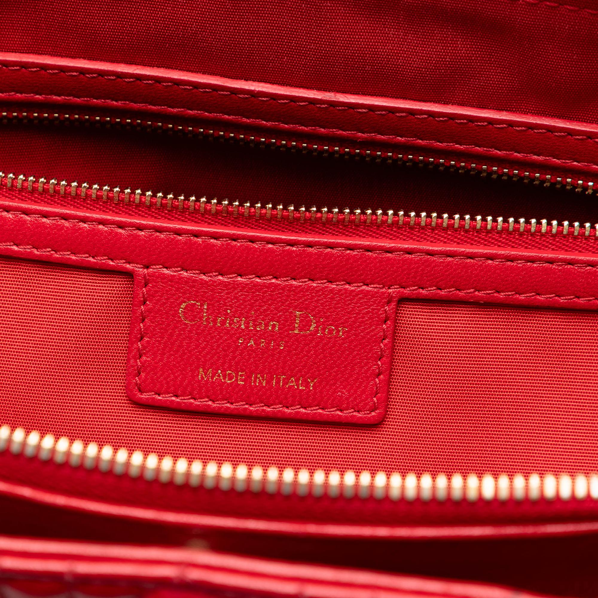 Dior Large Lambskin Cannage Soft Zipped Lady Dior Shopping Tote
