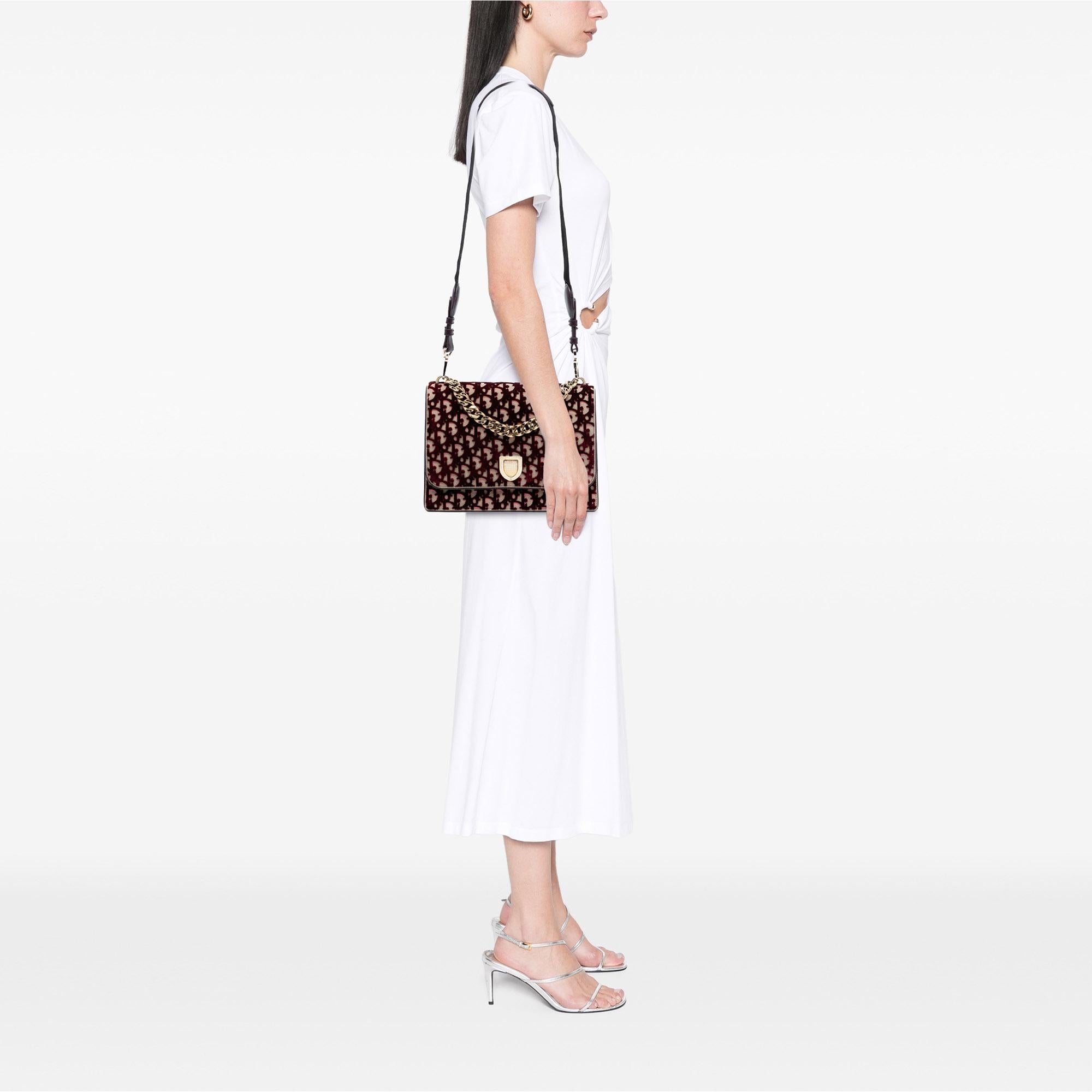 Dior Large Oblique Canvas and Velvet Diorama Flap