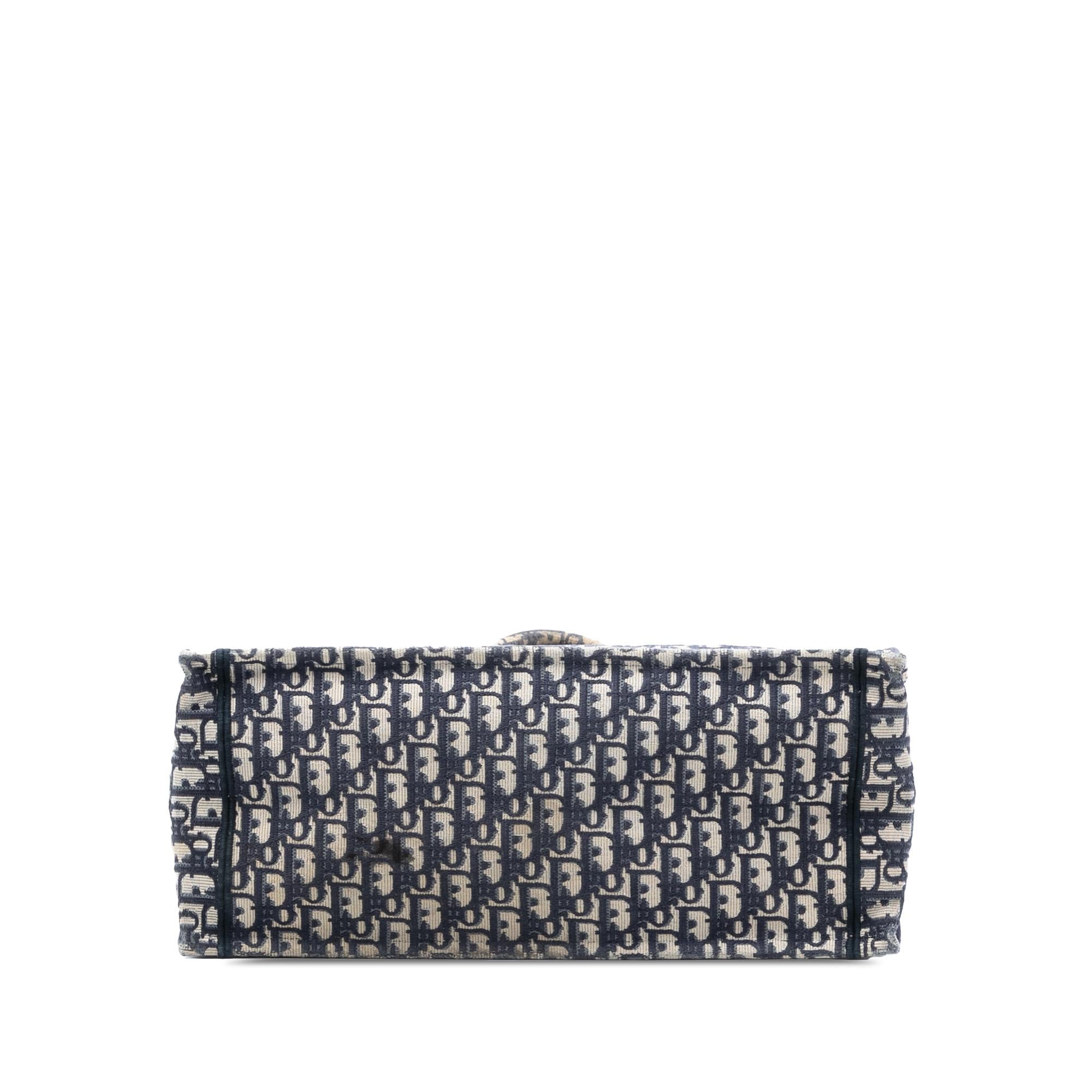 Dior Large Oblique Embroidered Canvas Book Tote