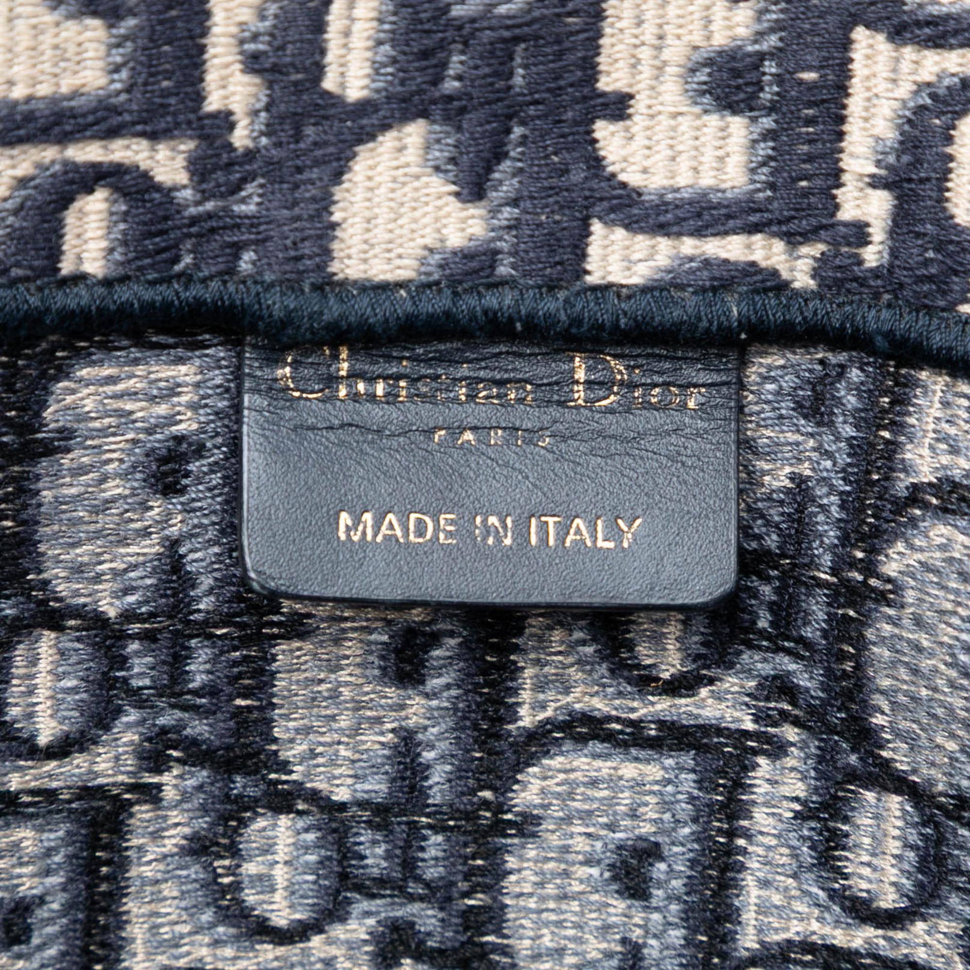 Dior Large Oblique Embroidered Canvas Book Tote