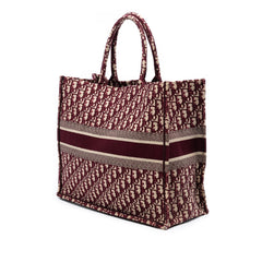 Dior Large Oblique Embroidered Canvas Book Tote