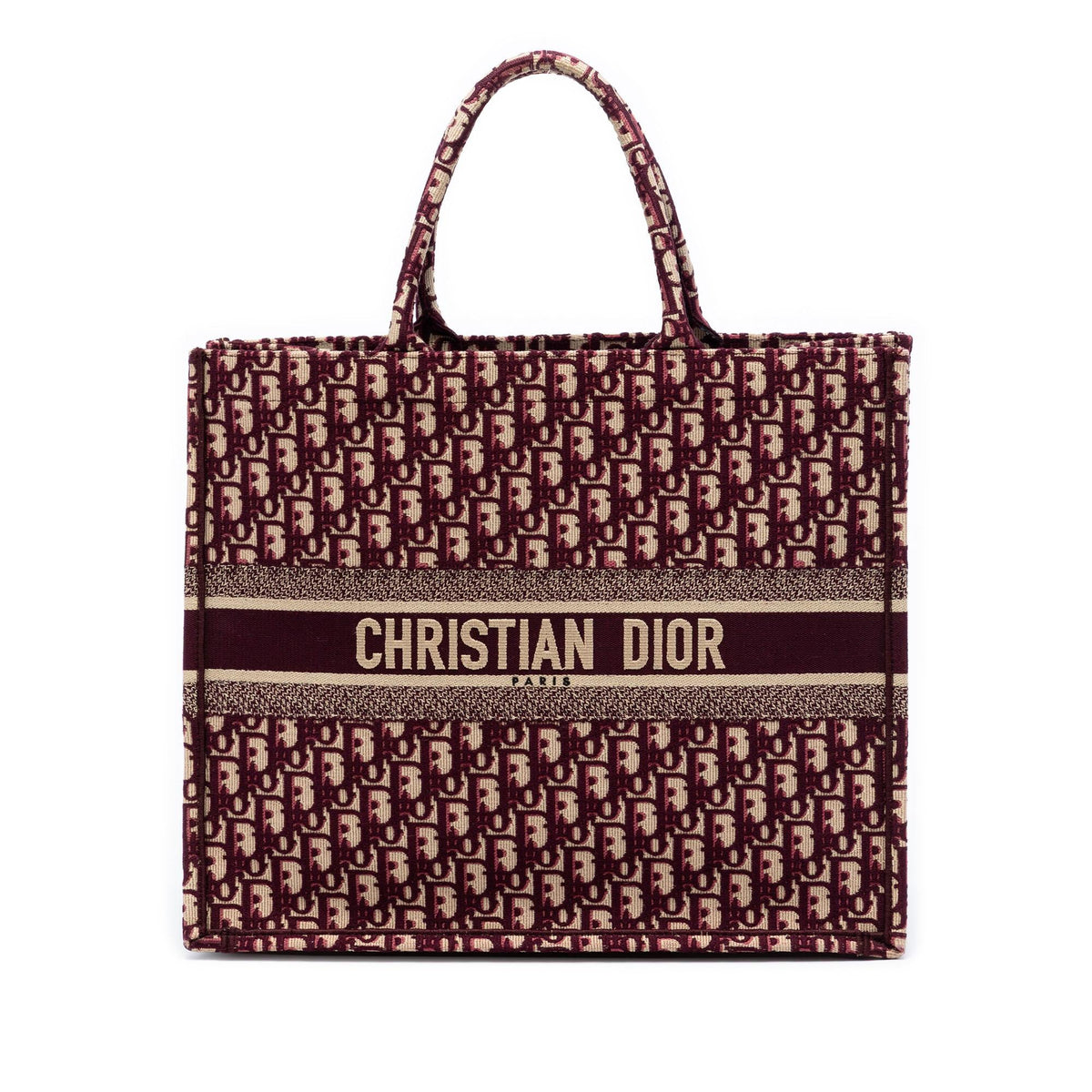 Dior Large Oblique Embroidered Canvas Book Tote