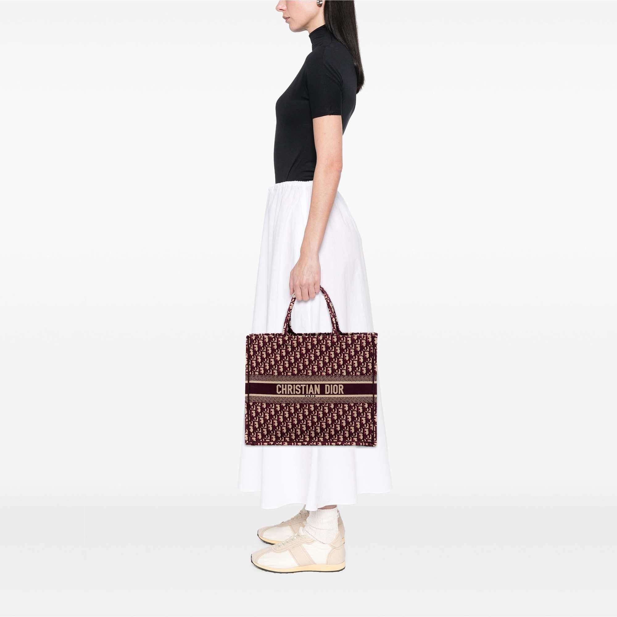 Dior Large Oblique Embroidered Canvas Book Tote