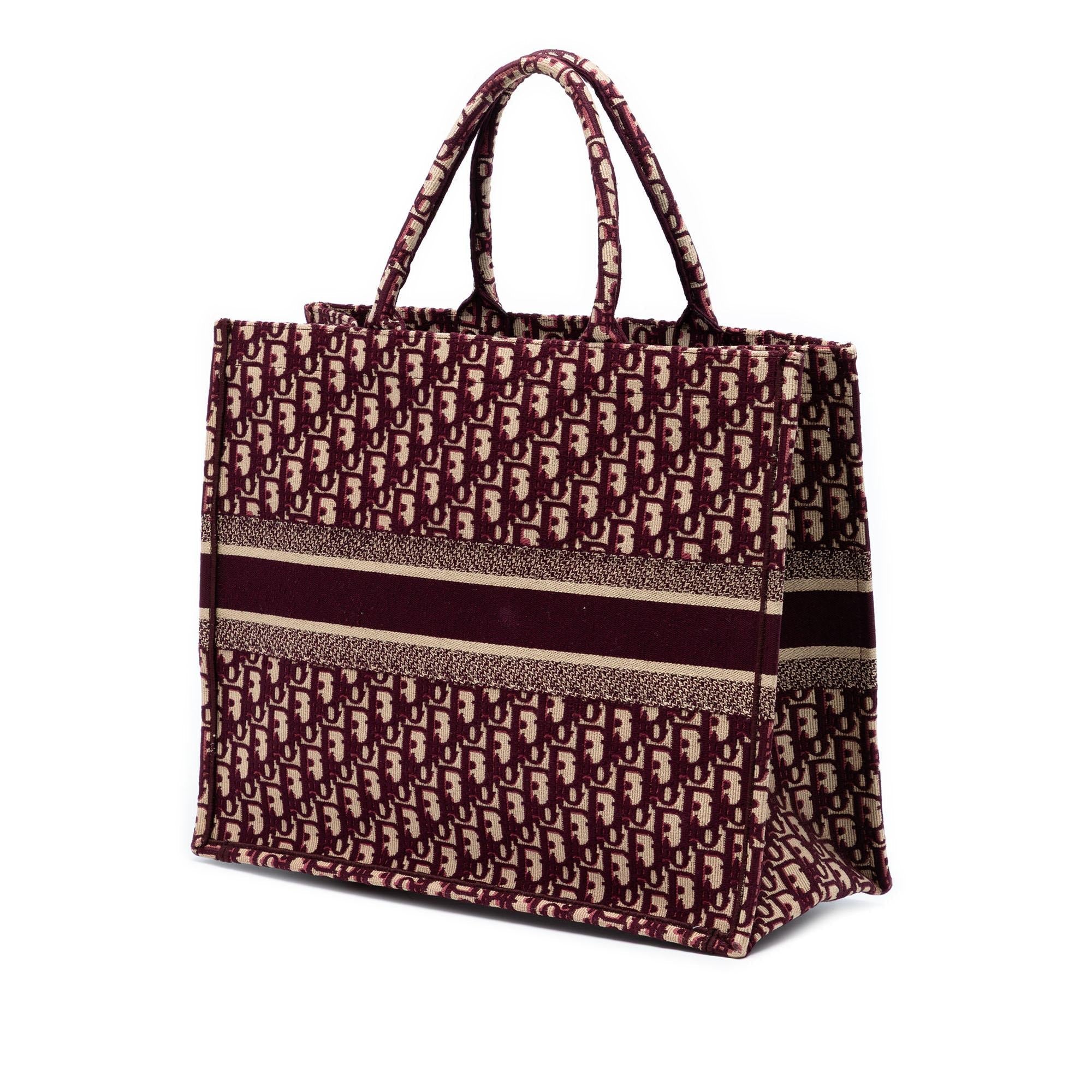 Dior Large Oblique Embroidered Canvas Book Tote