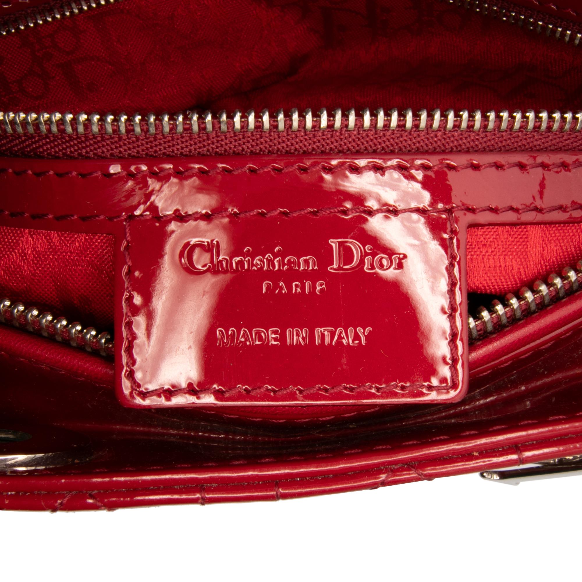 Dior Large Patent Cannage Lady Dior