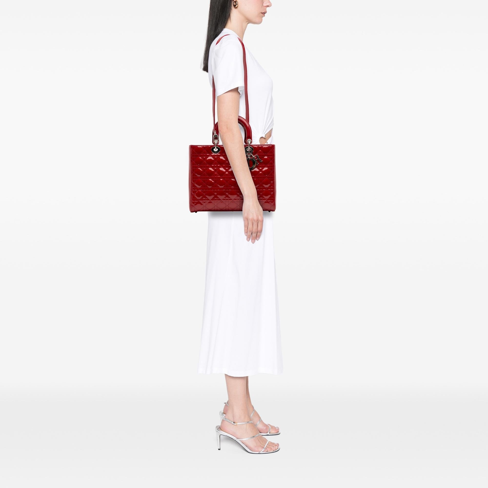 Dior Large Patent Cannage Lady Dior