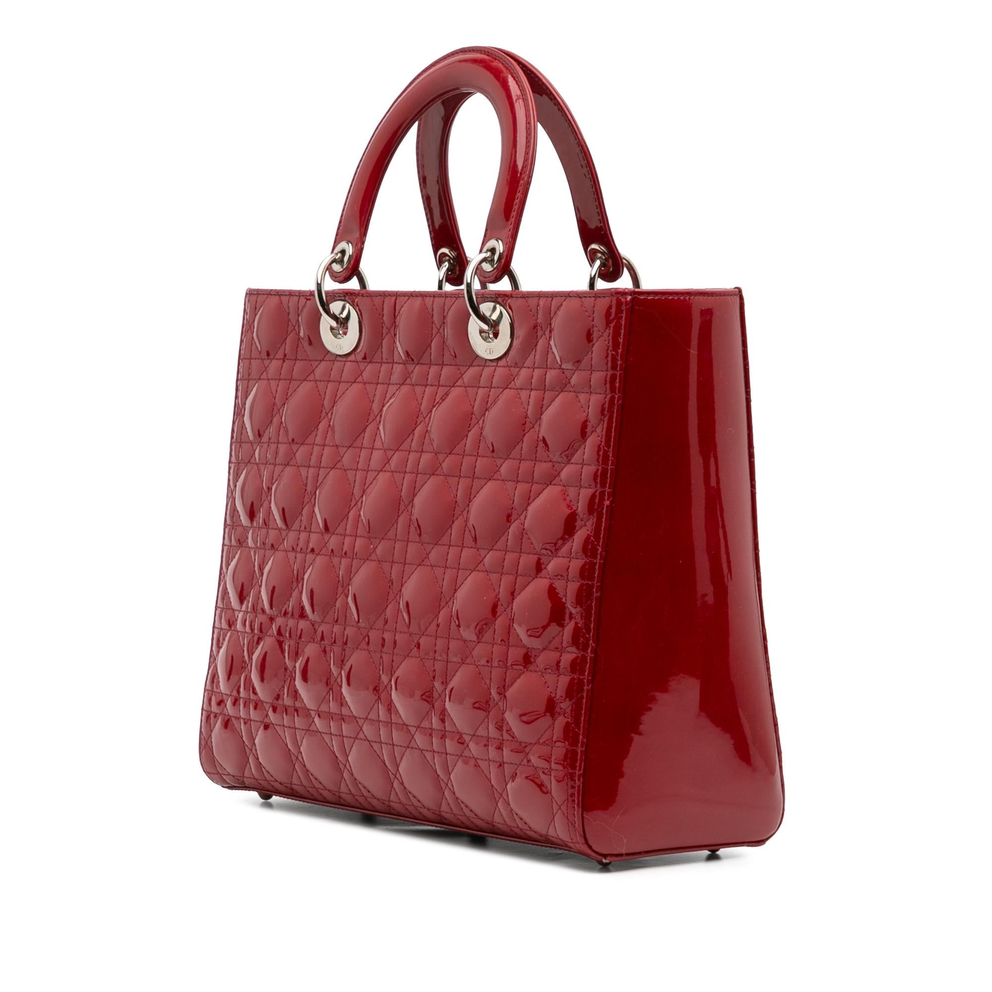Dior Large Patent Cannage Lady Dior