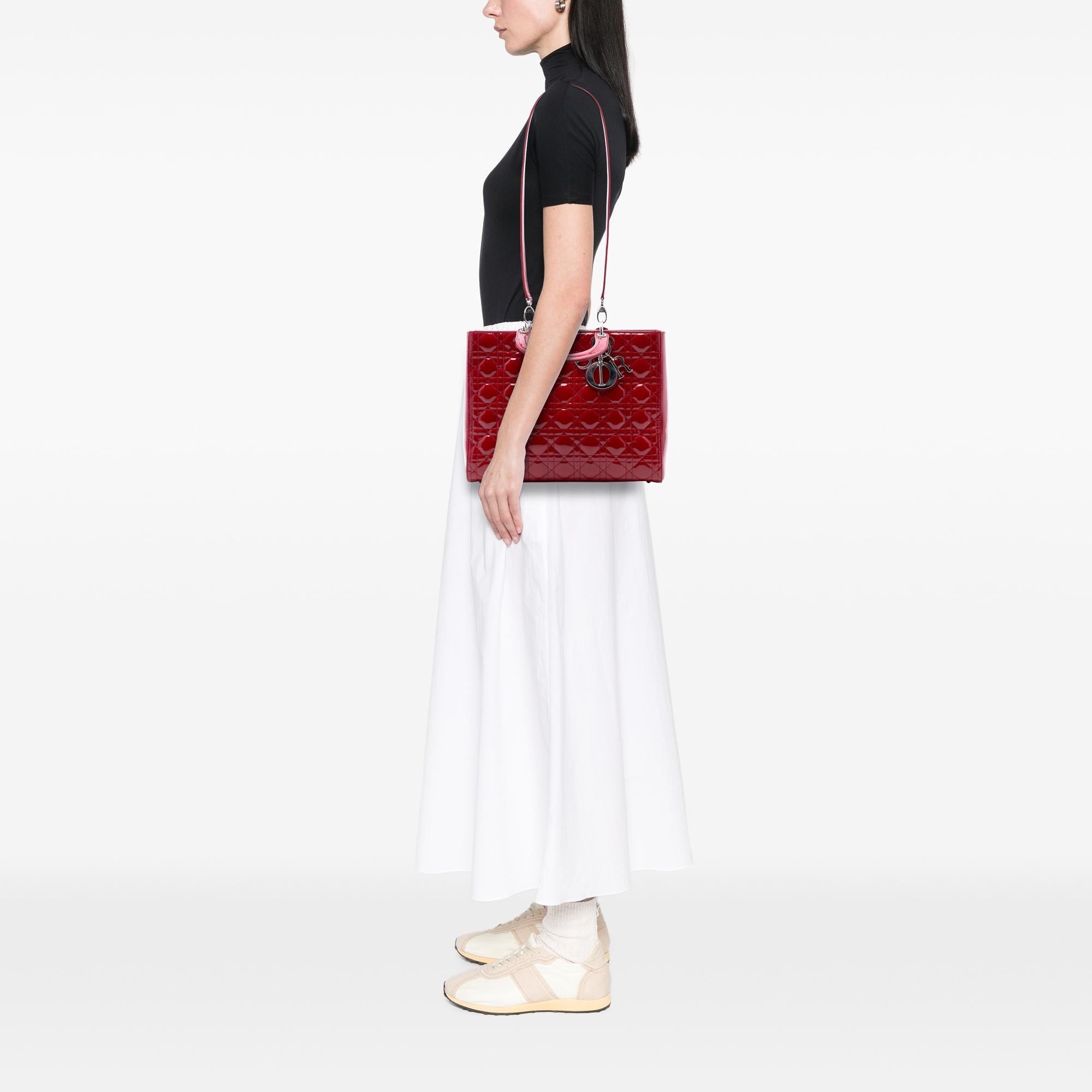 Dior Large Patent Cannage Lady Dior