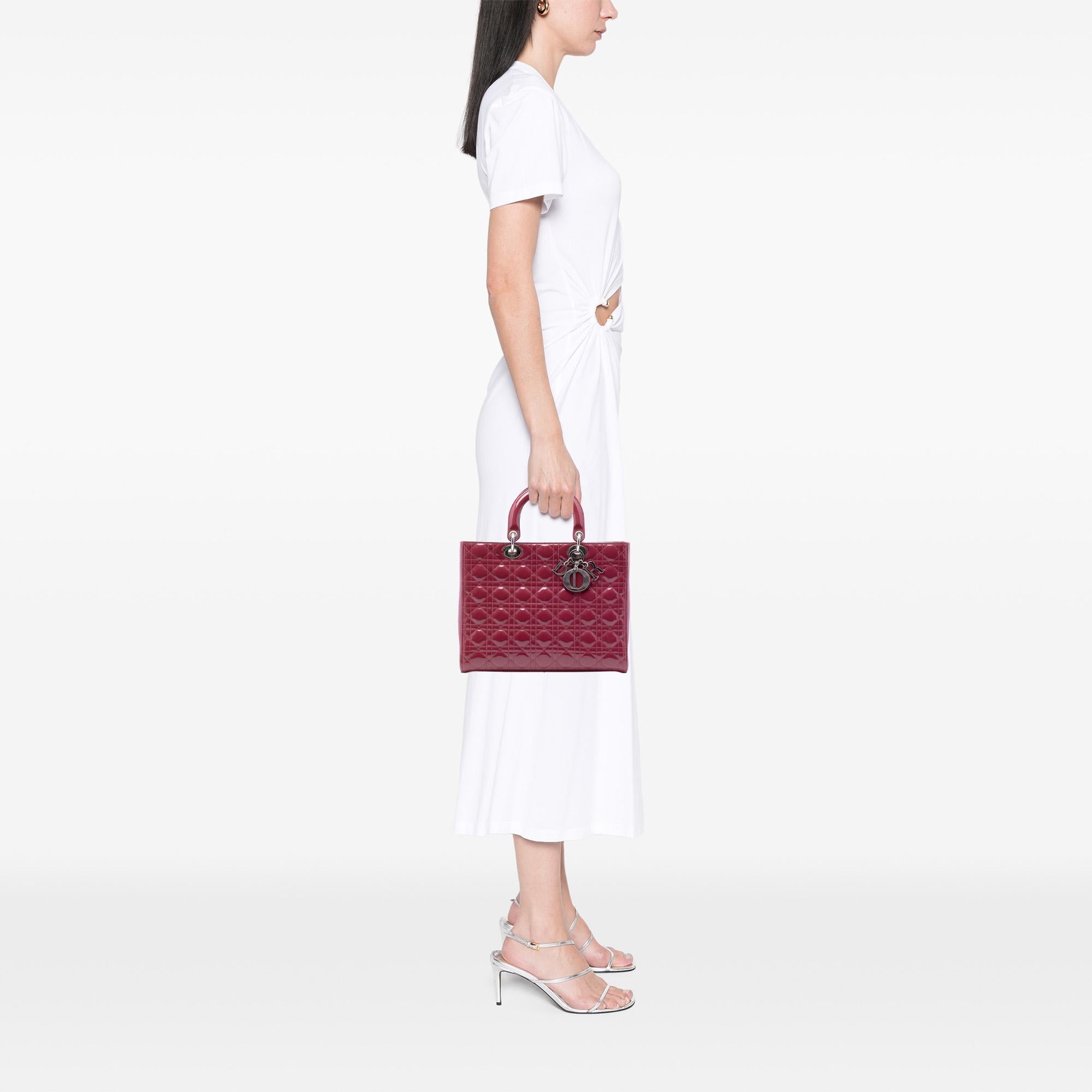 Dior Large Patent Cannage Lady Dior