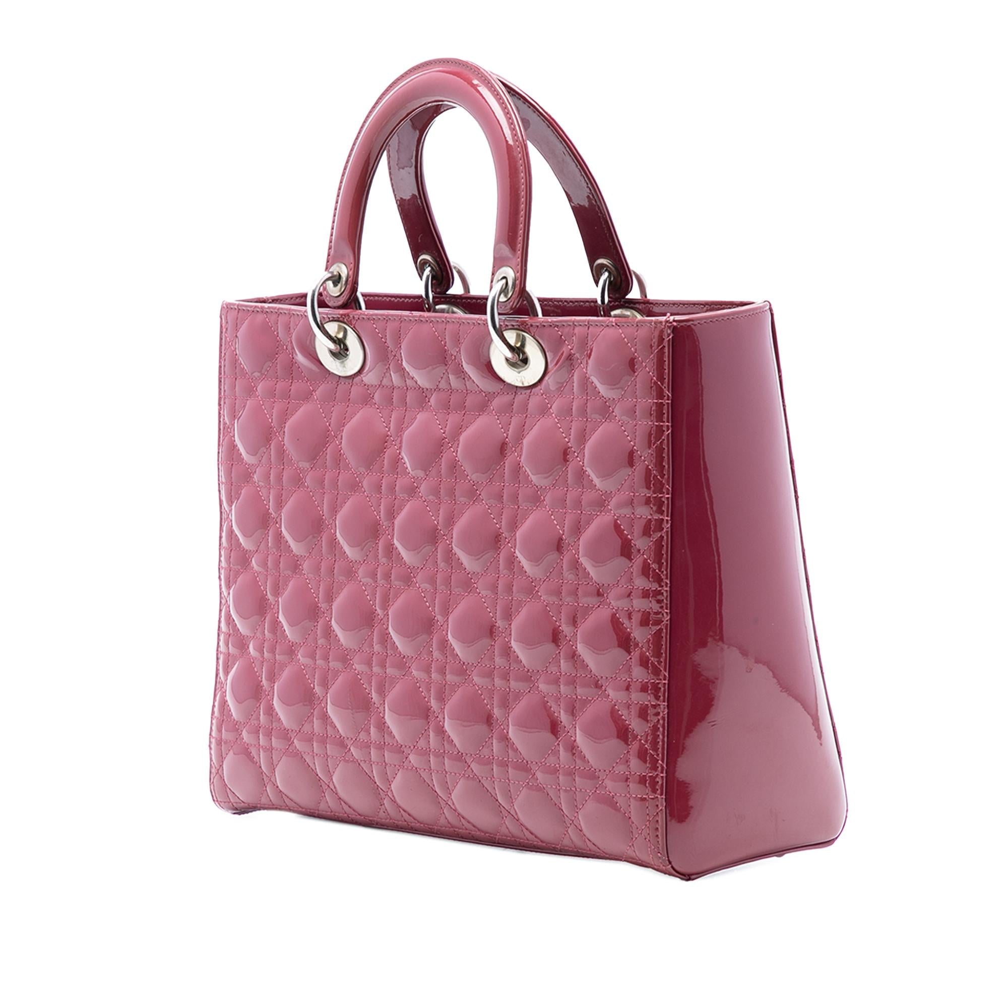 Dior Large Patent Cannage Lady Dior