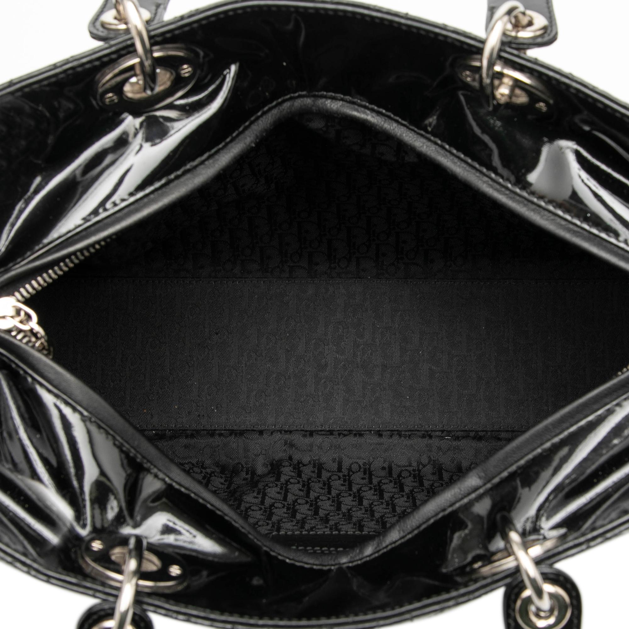 Dior Large Patent Cannage Lady Dior