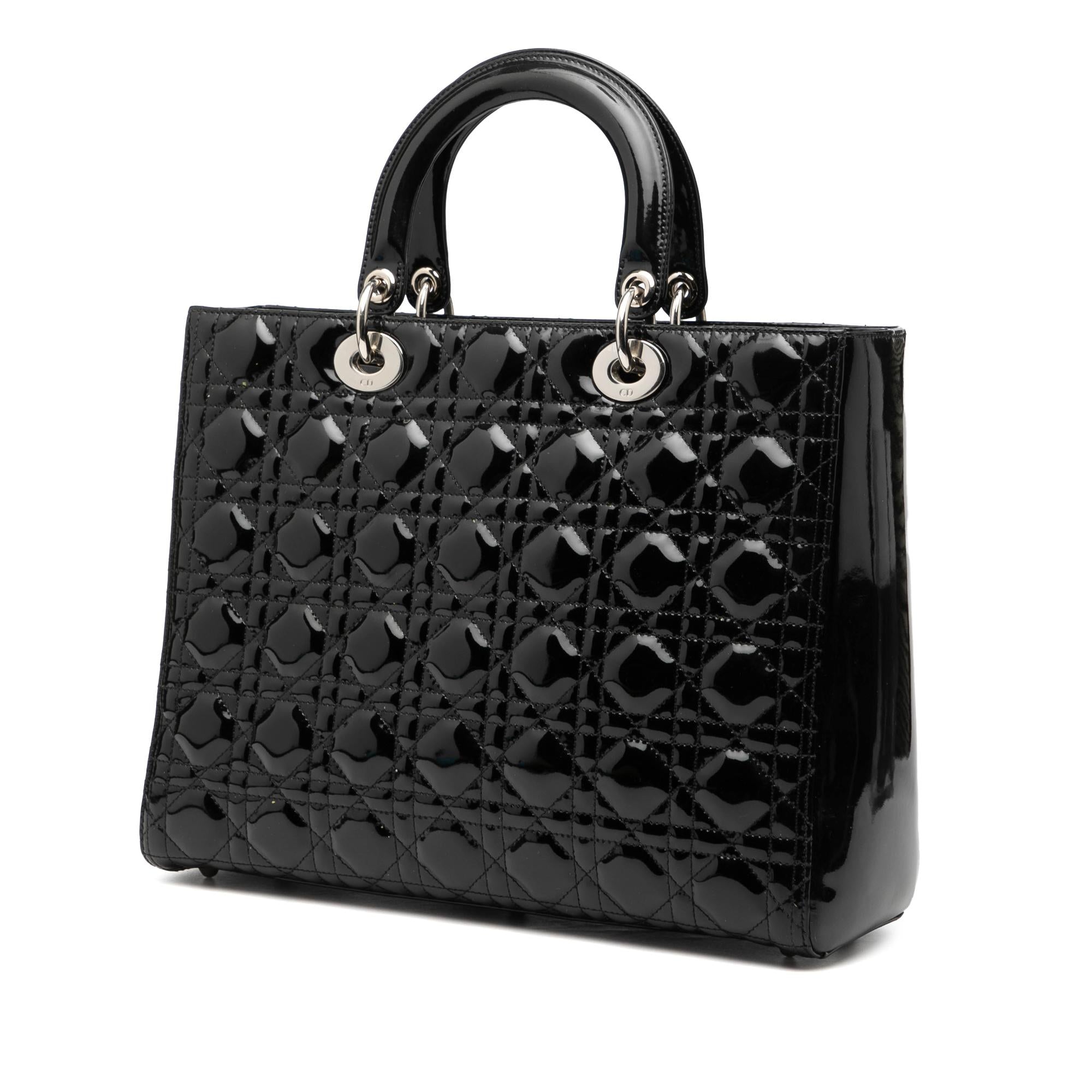 Dior Large Patent Cannage Lady Dior