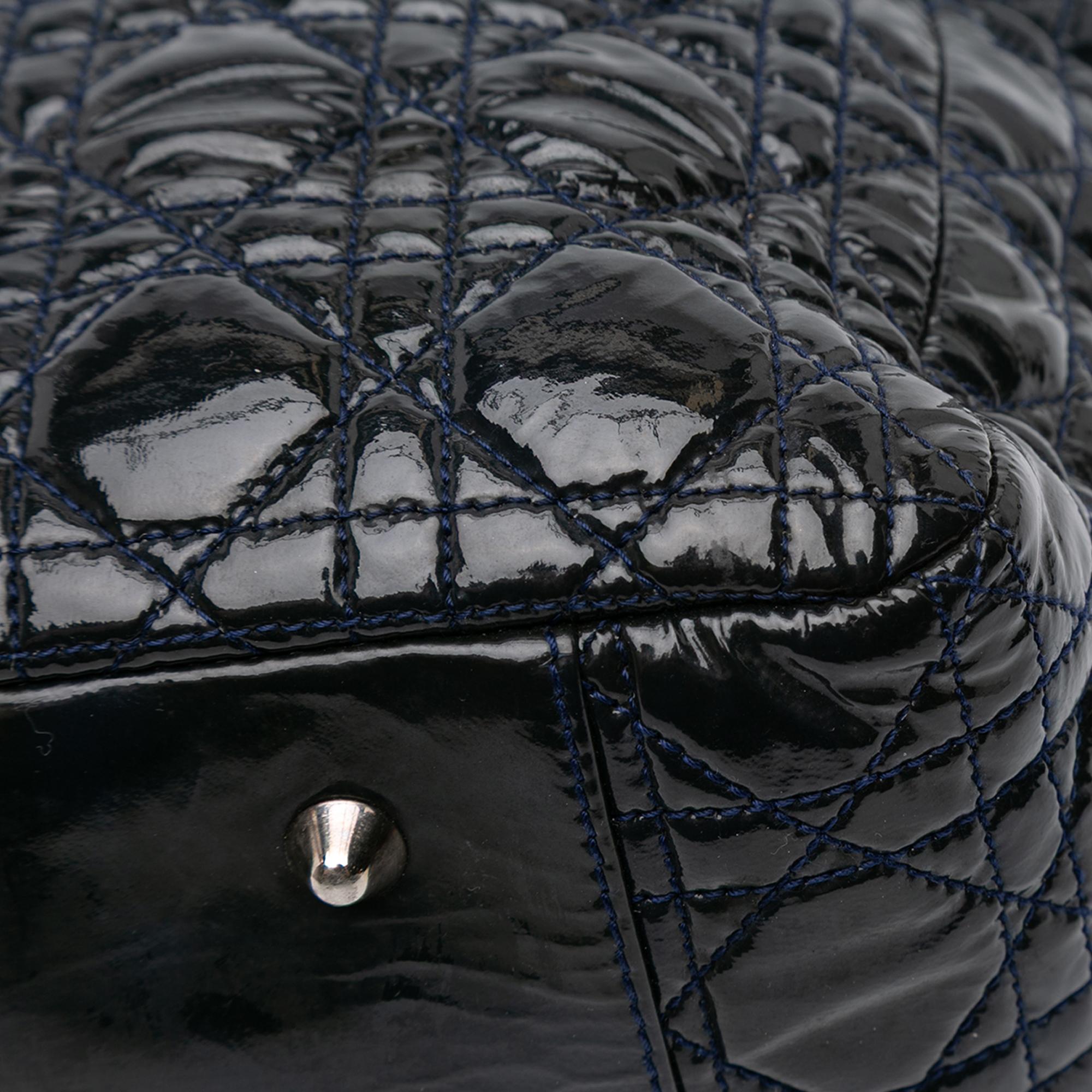 Dior Large Patent Cannage Soft Shopper Tote