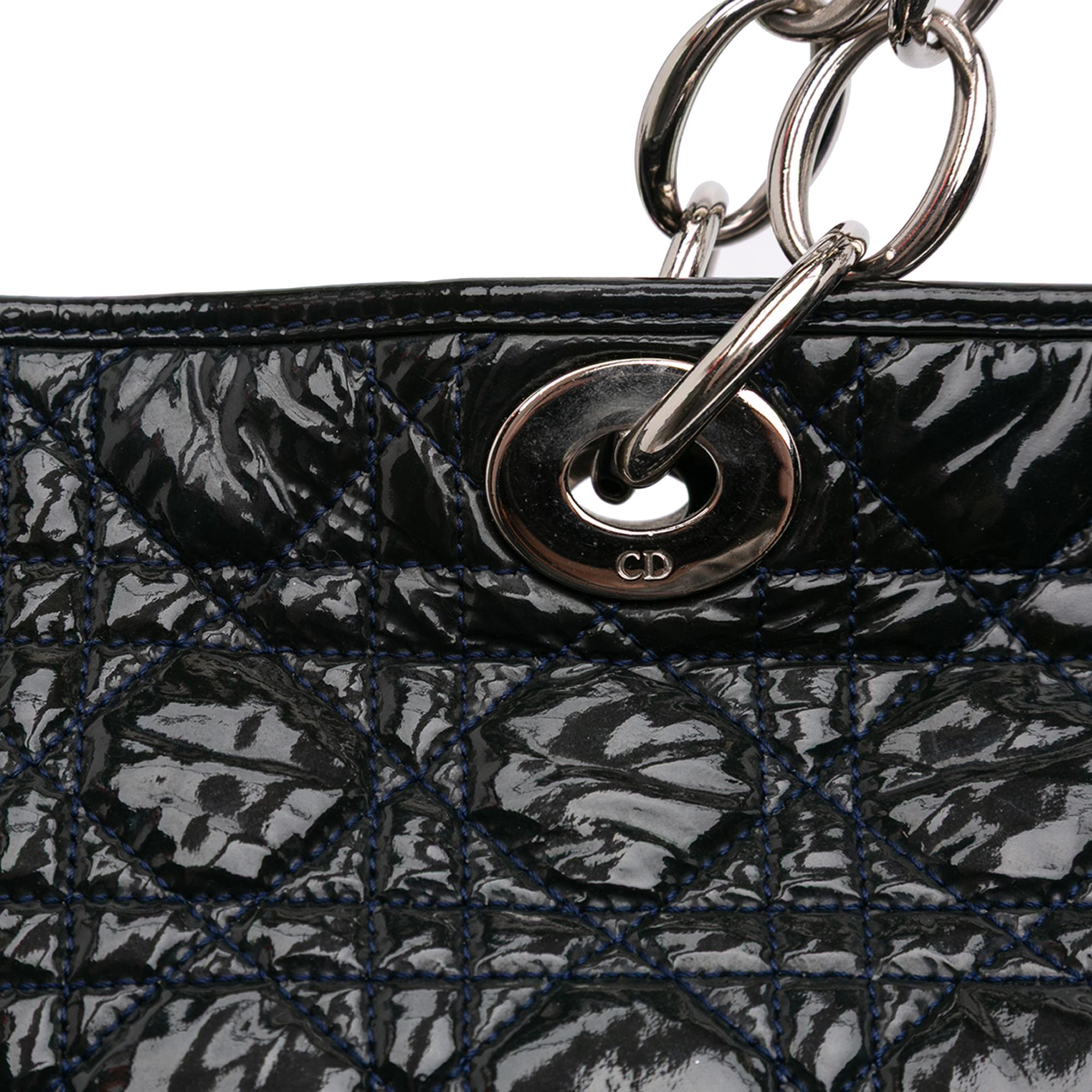 Dior Large Patent Cannage Soft Shopper Tote