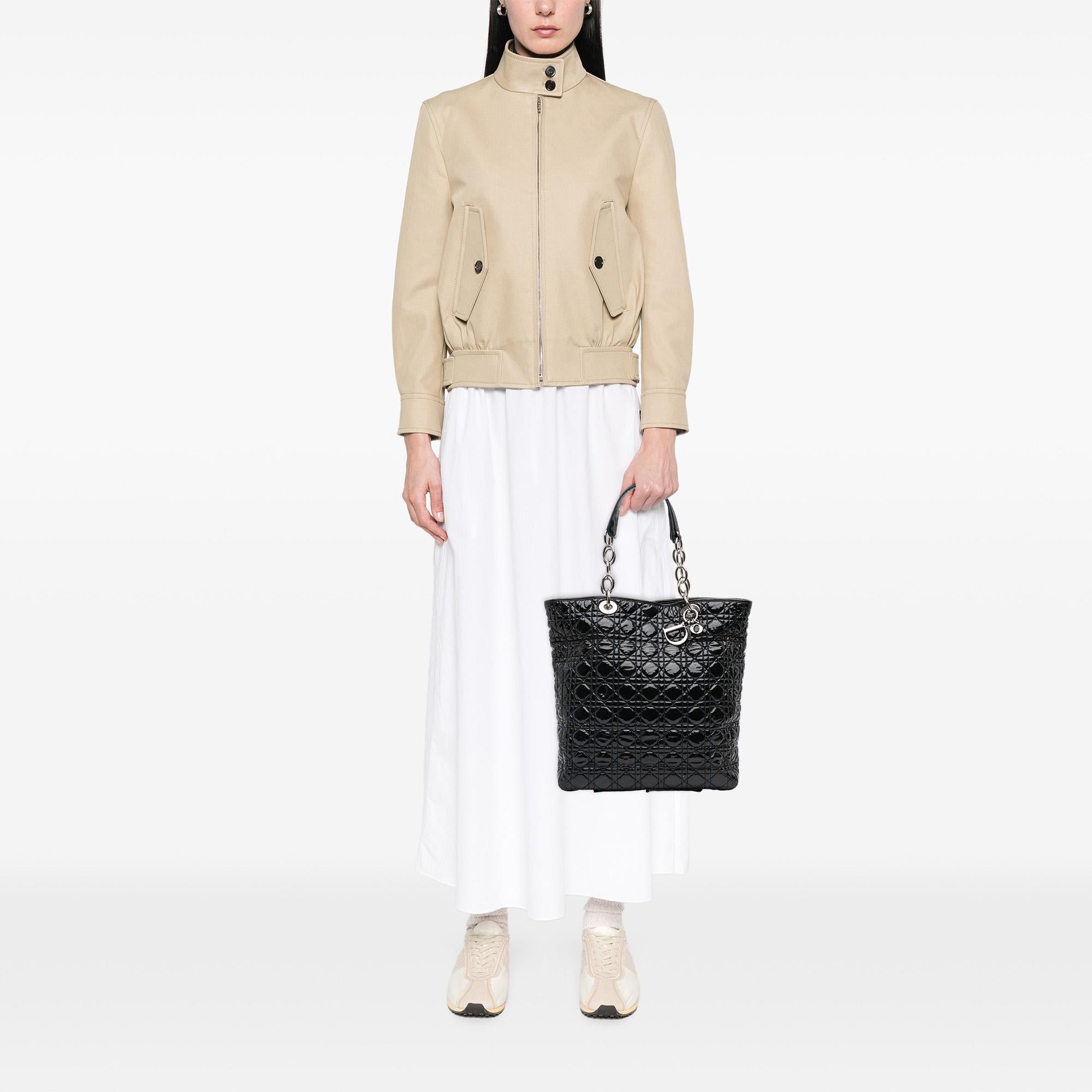 Dior Large Patent Cannage Soft Shopper Tote