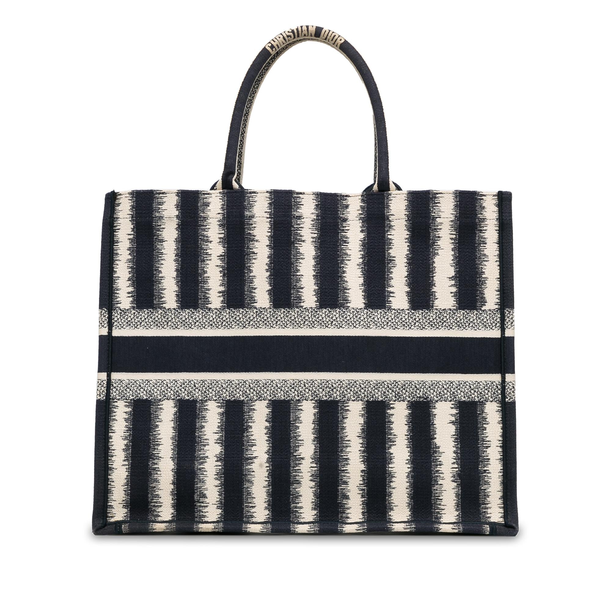 Dior Large Striped Book Tote