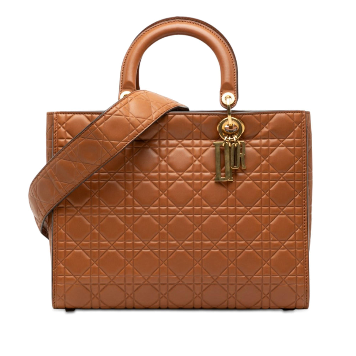 Dior Large Ultra Matte Calfskin Cannage Embossed Lady Dior
