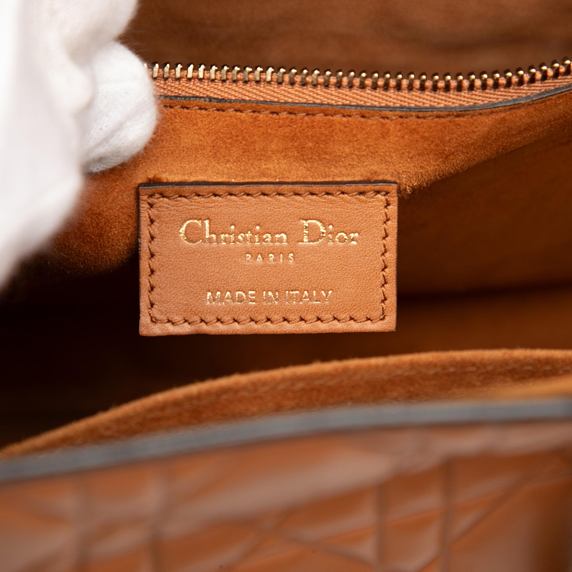 Dior Large Ultra Matte Calfskin Cannage Embossed Lady Dior