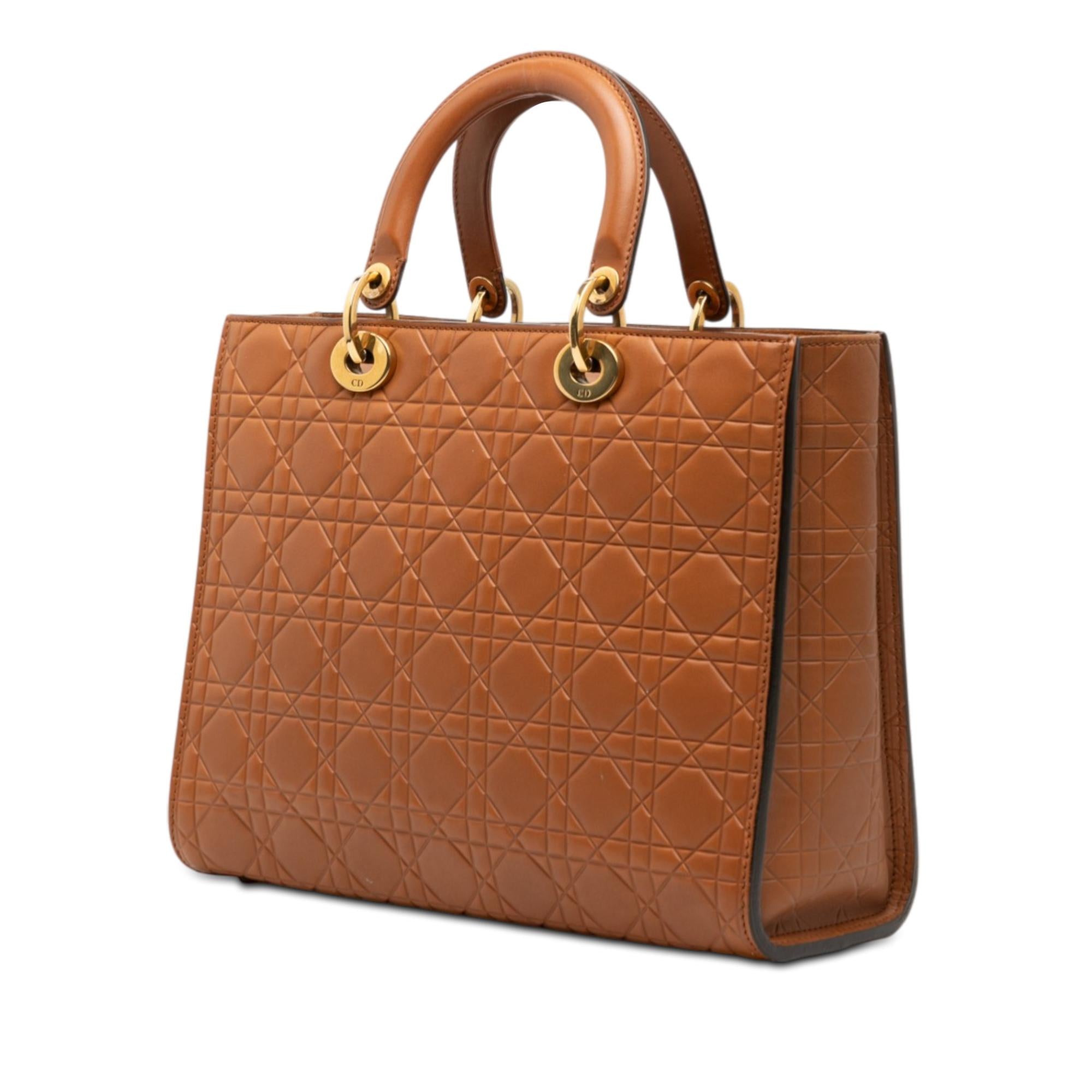 Dior Large Ultra Matte Calfskin Cannage Embossed Lady Dior