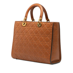 Dior Large Ultra Matte Calfskin Cannage Embossed Lady Dior