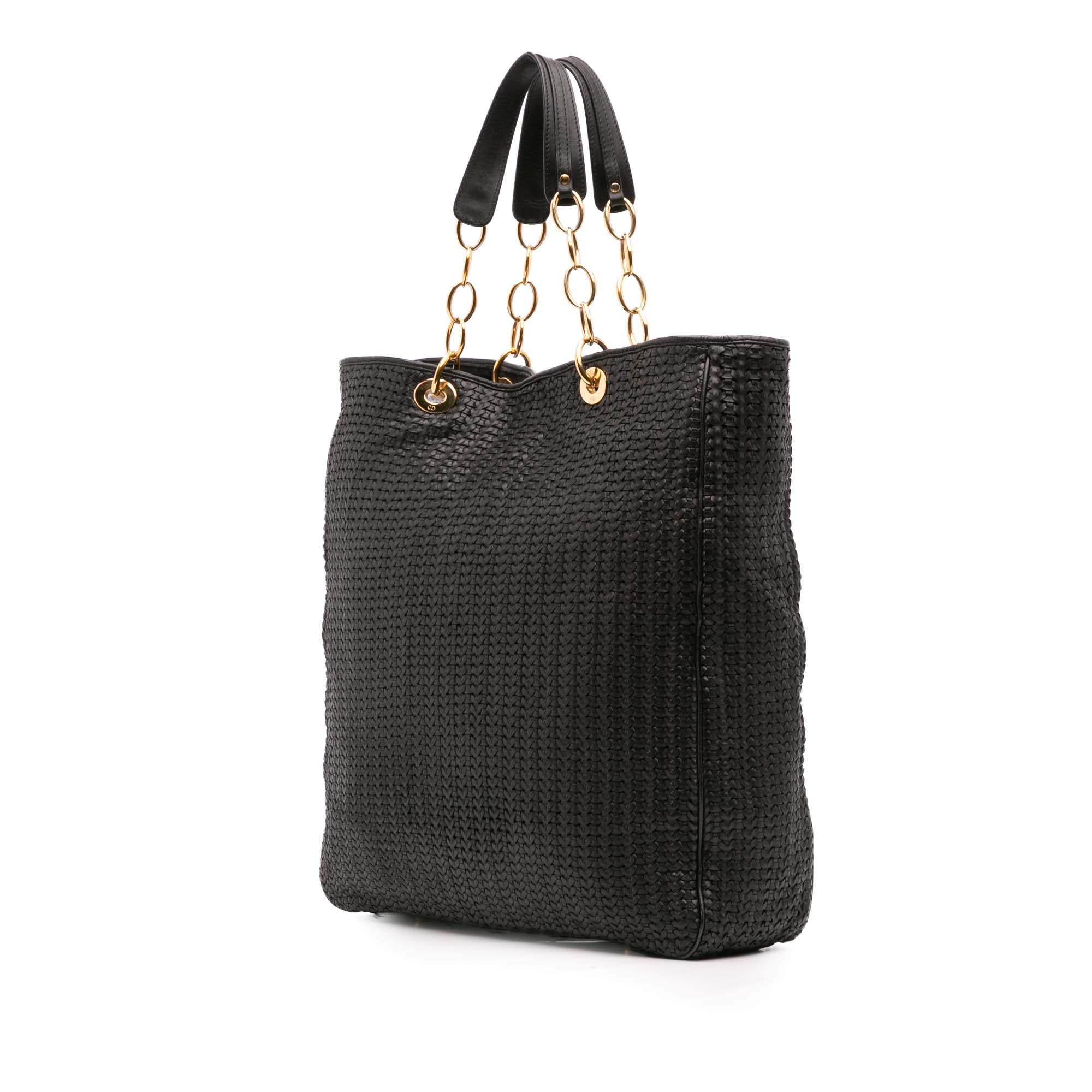 Dior Large Woven Lambskin Lady Dior Soft Shopping Tote