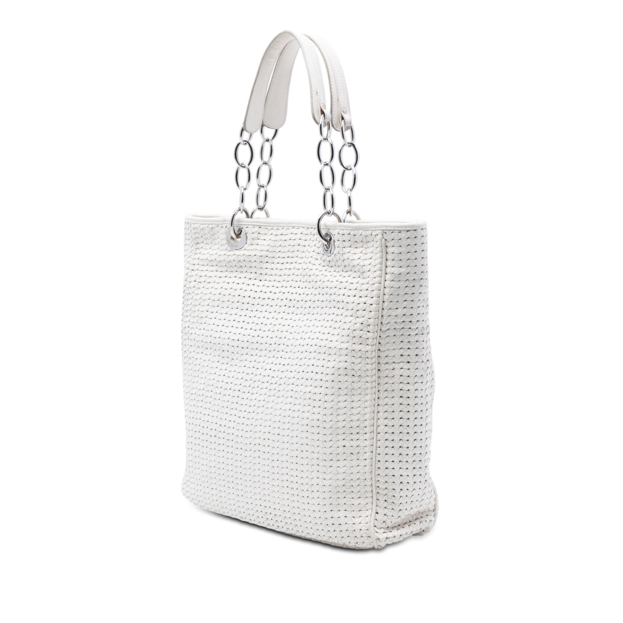 Dior Large Woven Lambskin Lady Dior Soft Shopping Tote
