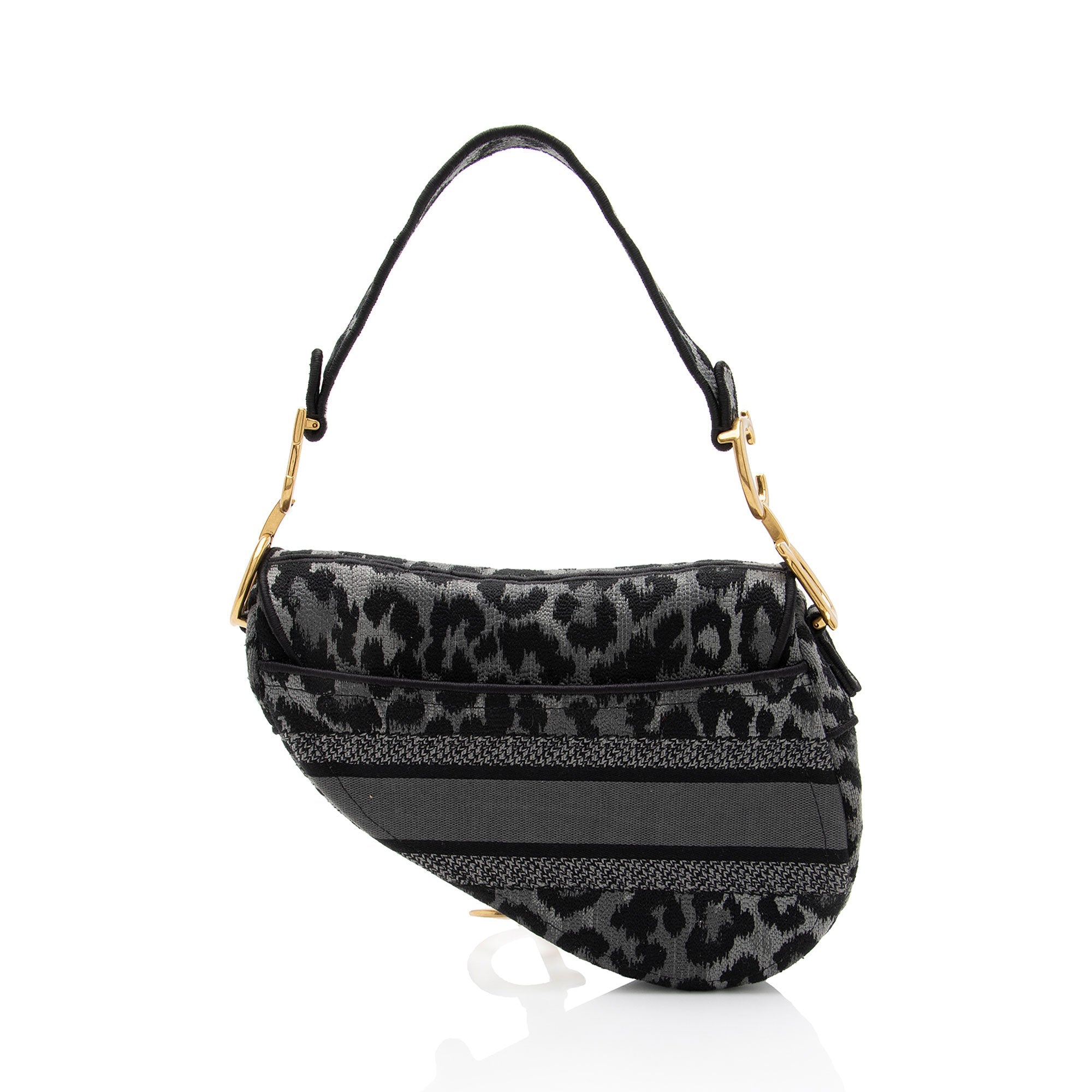 Dior Leopard Canvas Medium Saddle Bag