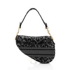 Dior Leopard Canvas Medium Saddle Bag