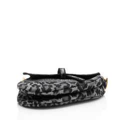 Dior Leopard Canvas Medium Saddle Bag