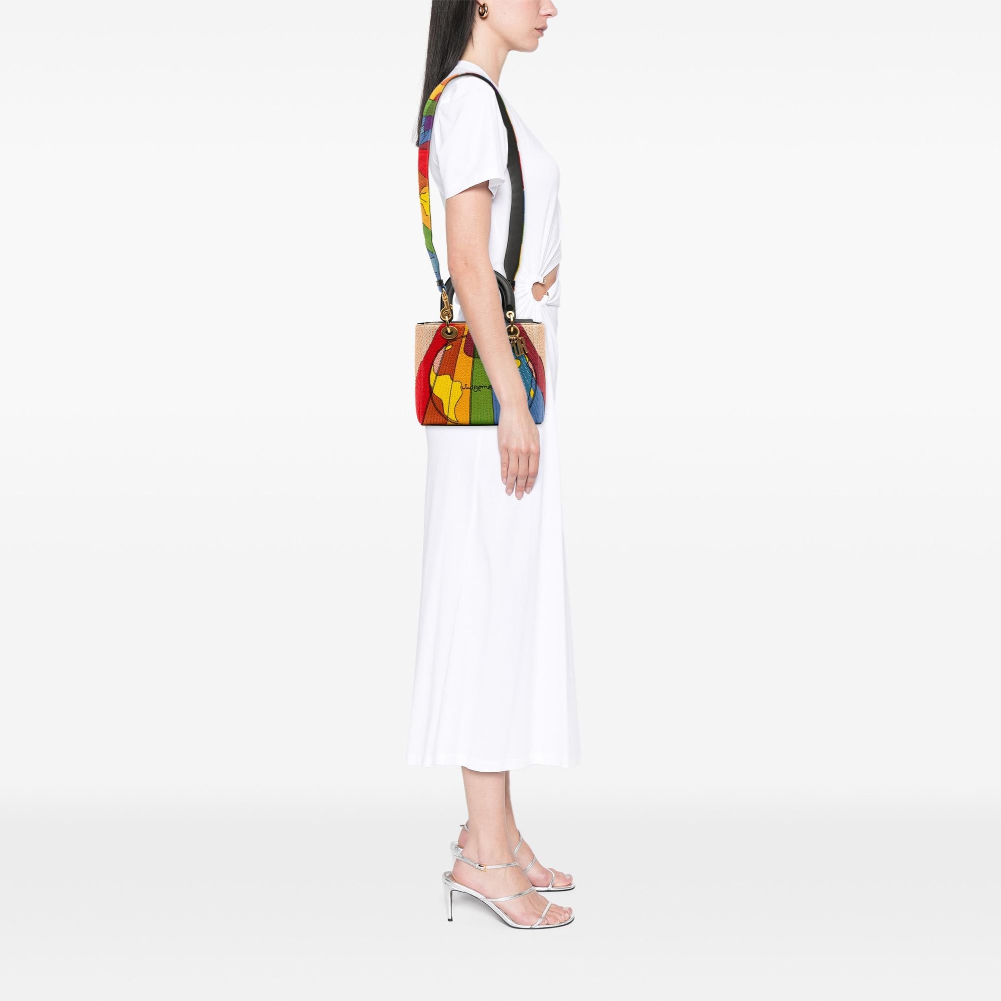Dior Medium Calfskin Beaded and Embroidered Tarot Judgment Lady Dior