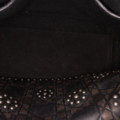 Dior Medium Calfskin Cannage Embossed Flower Studded Supple Lady Dior