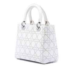 Dior Medium Calfskin Cannage Print Lady Dior