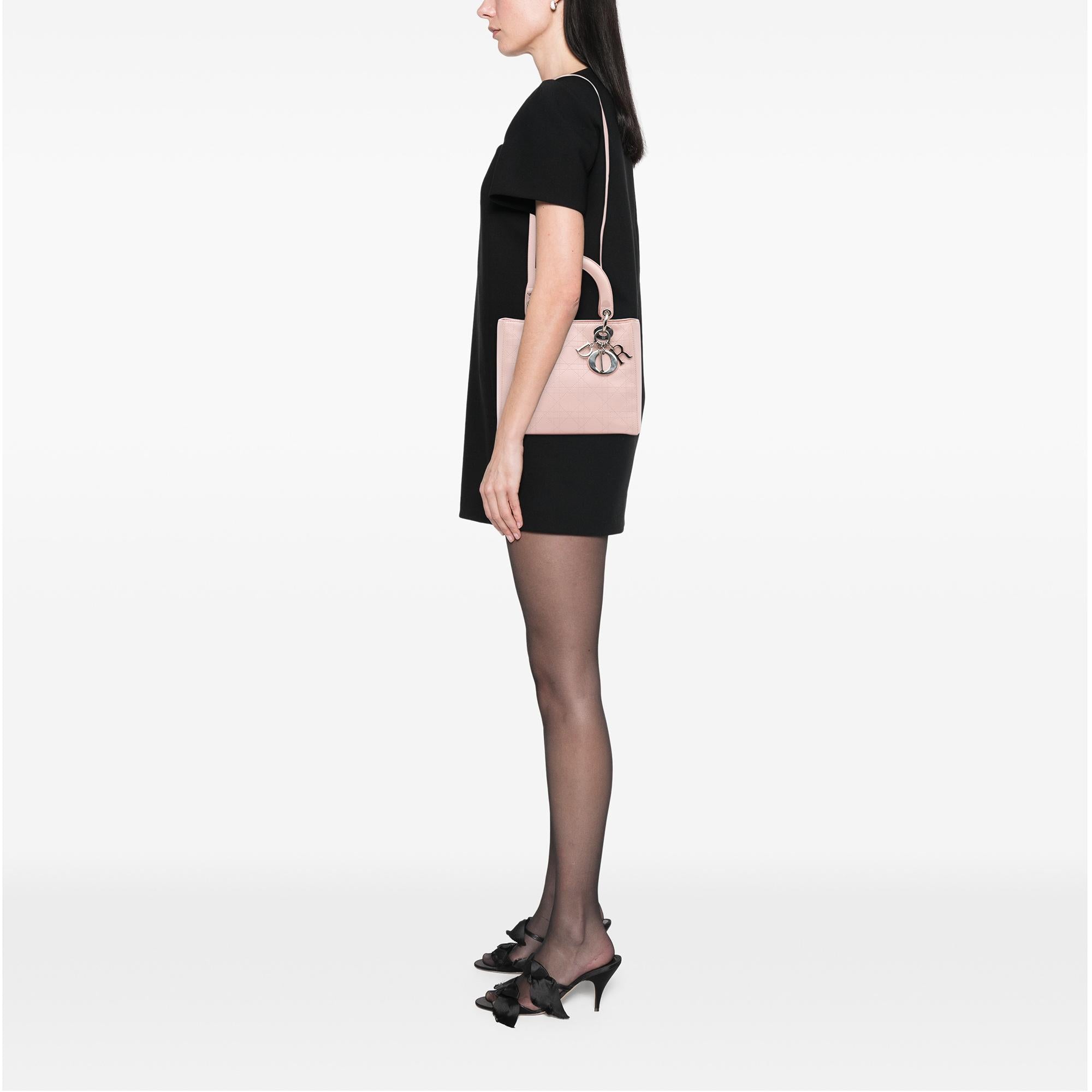 Dior Medium Calfskin Cannage Stitched Lady Dior