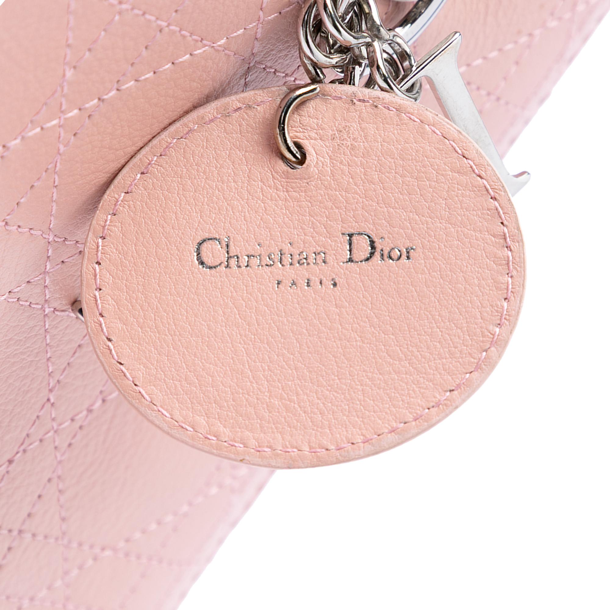Dior Medium Calfskin Cannage Stitched Lady Dior