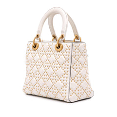 Dior Medium Calfskin Cannage Studded Supple Lady Dior