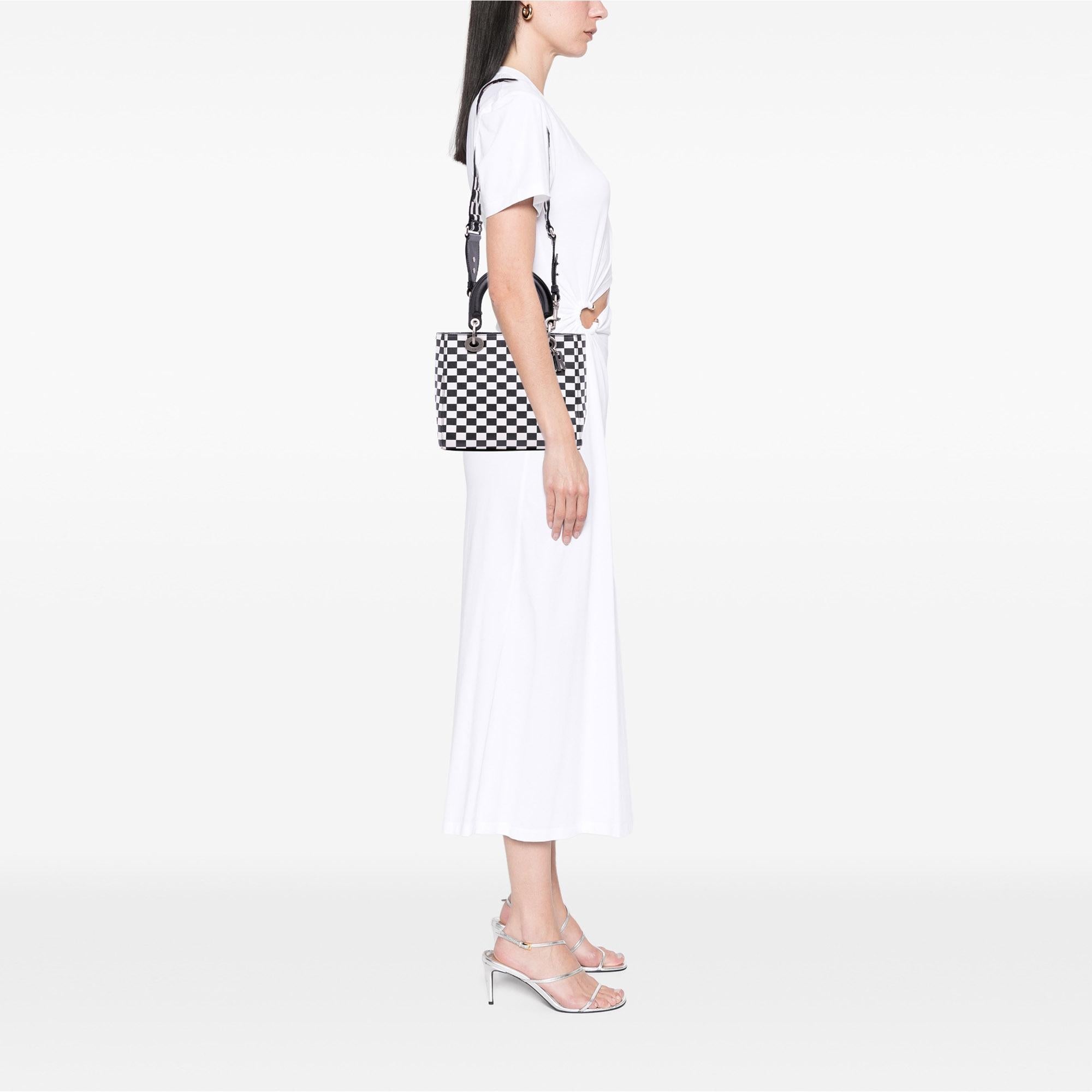 Dior Medium Calfskin Checkered Lady Dior