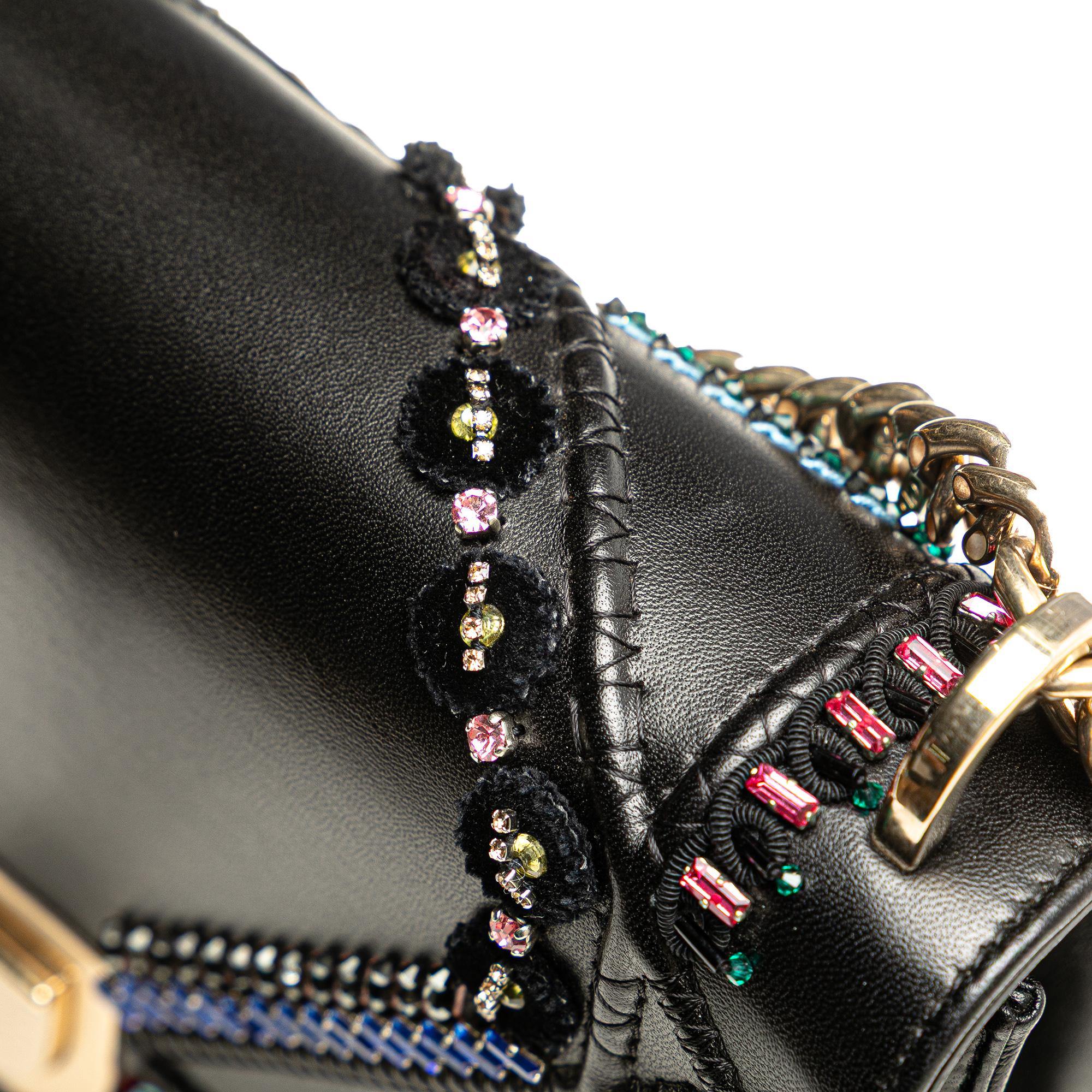 Dior Medium Calfskin Crystal Embroidered Diorama Flap