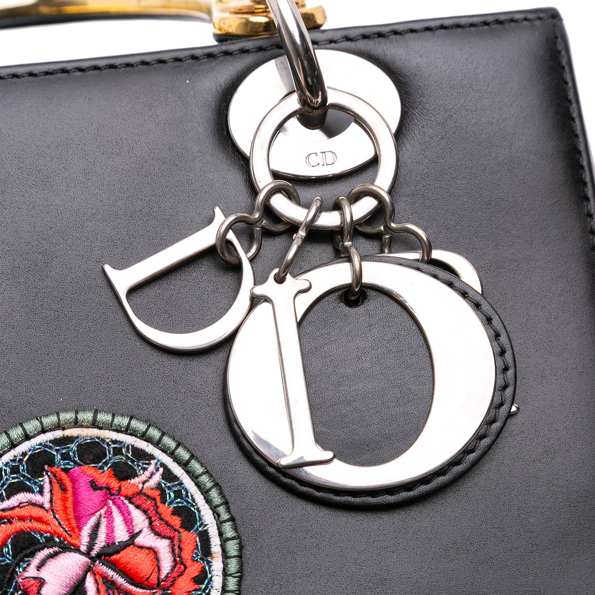 Dior Medium Calfskin Patch Embellished Lady Dior