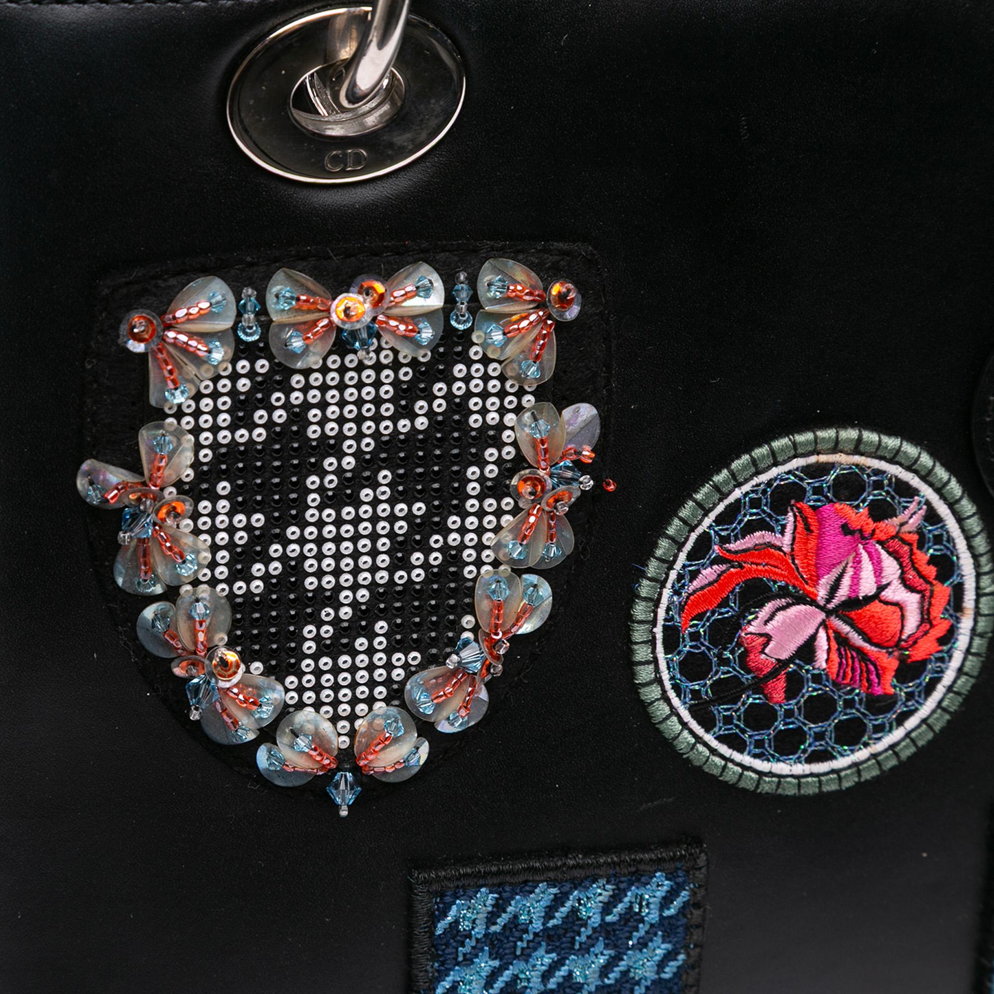 Dior Medium Calfskin Patch Embellished Lady Dior