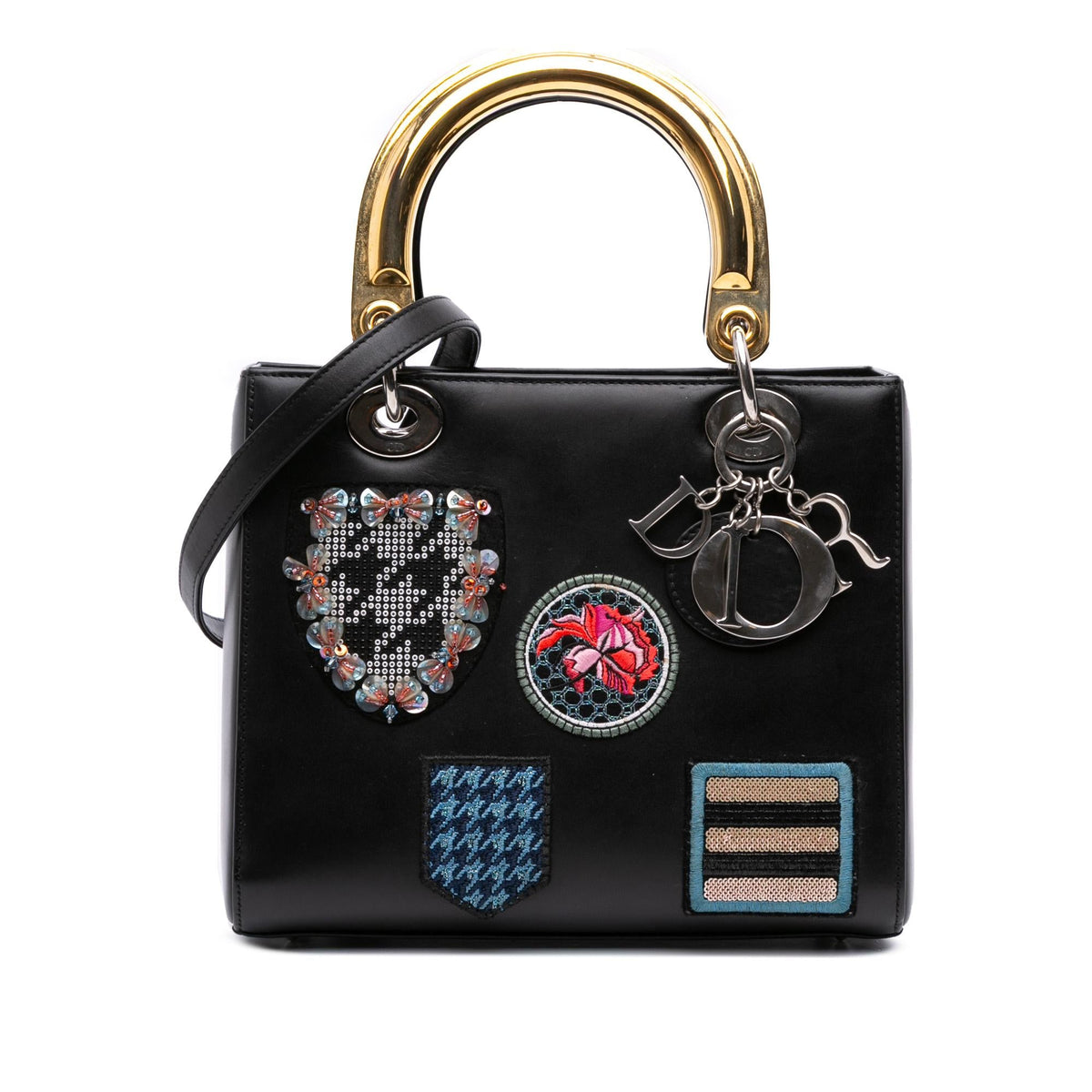 Dior Medium Calfskin Patch Embellished Lady Dior