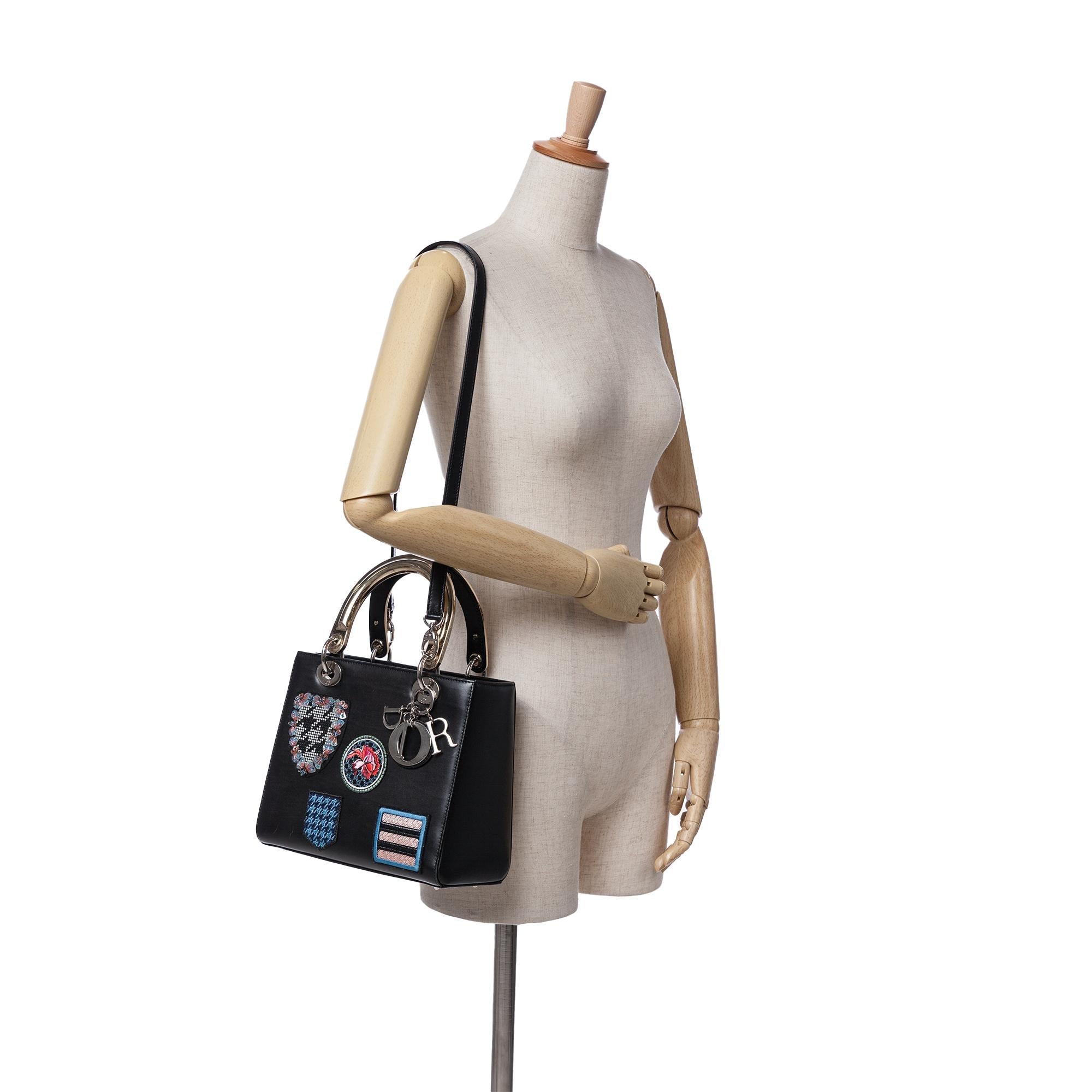 Dior Medium Calfskin Patch Embellished Lady Dior