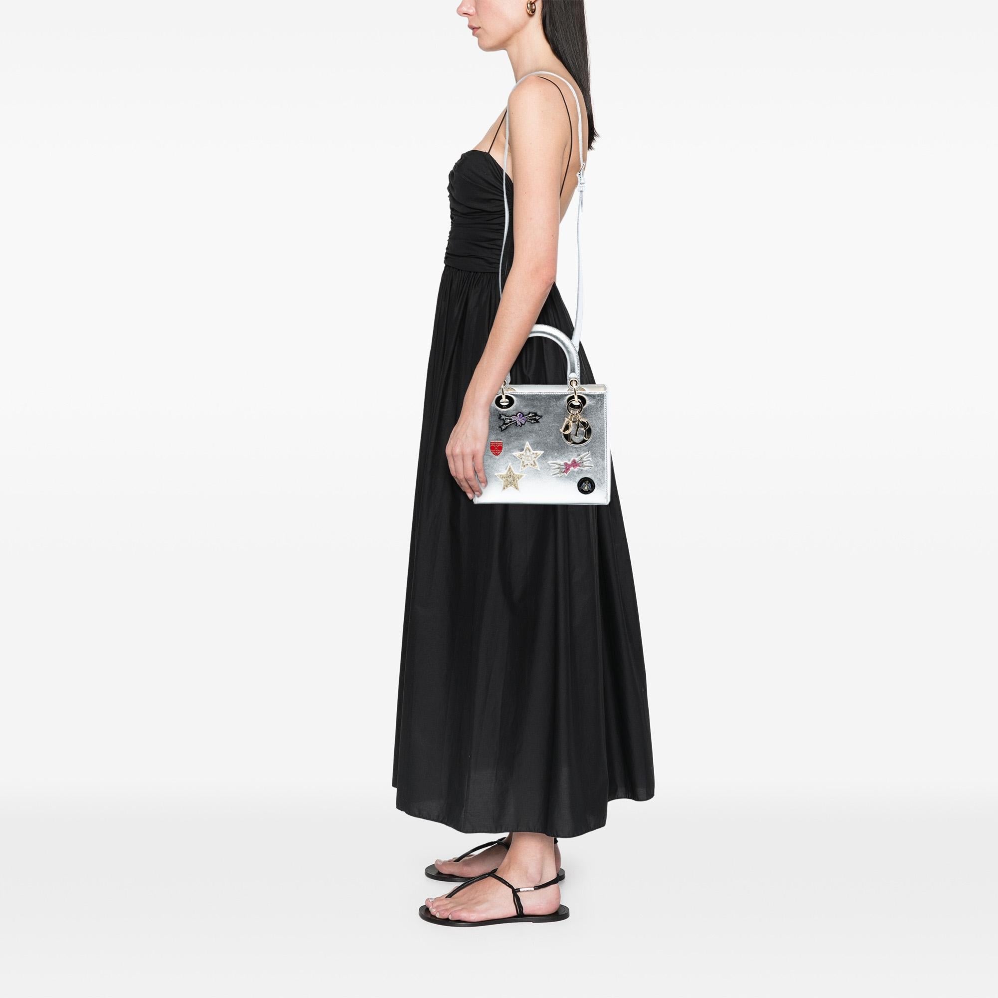 Dior Medium Calfskin Patch Embellished Lady Dior