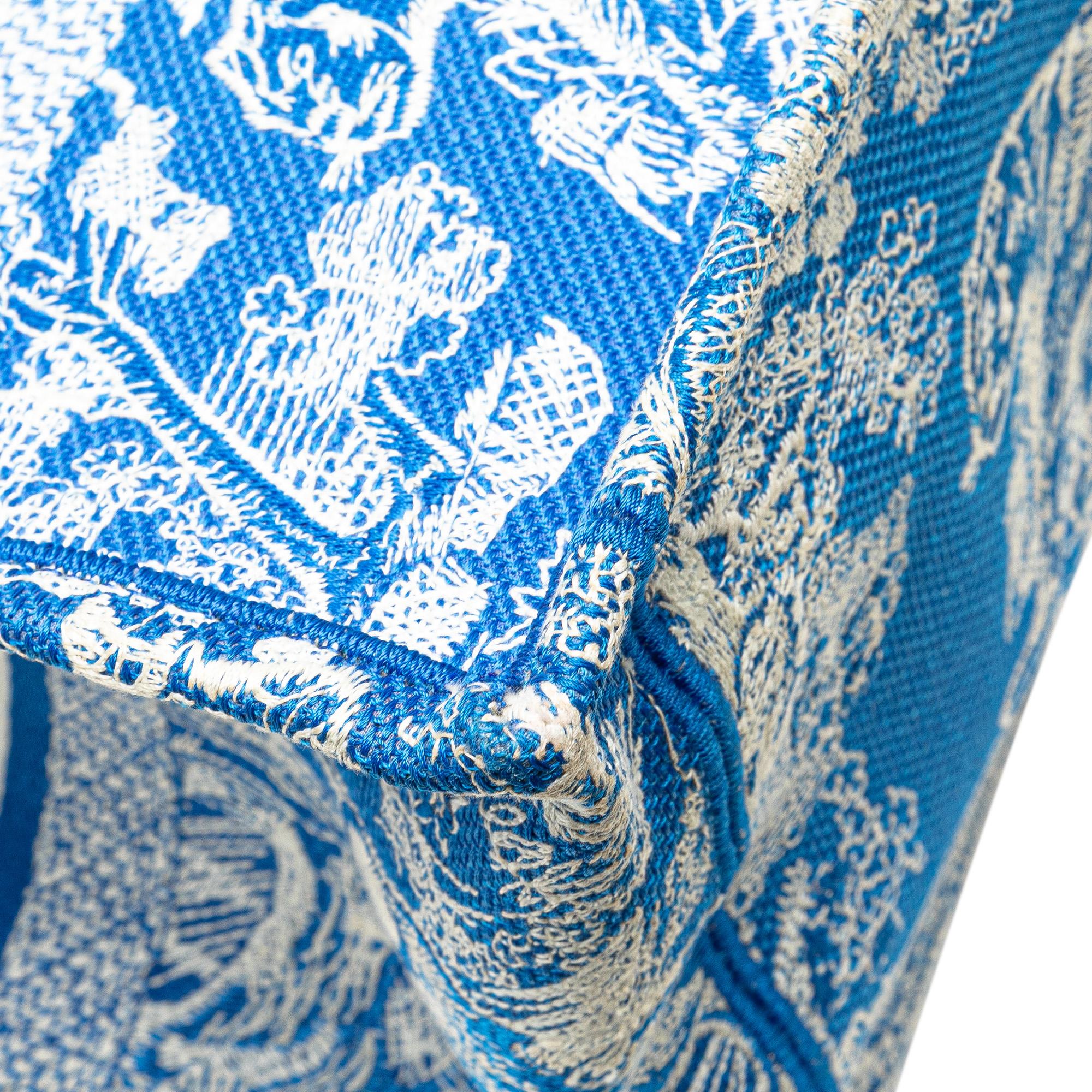 Dior Medium Canvas Embroidered Dioriviera Toile De Jouy Book Tote