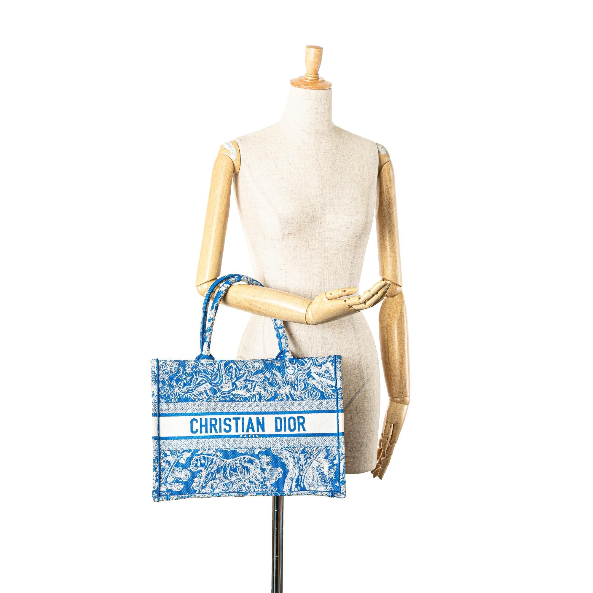 Dior Medium Canvas Embroidered Dioriviera Toile De Jouy Book Tote