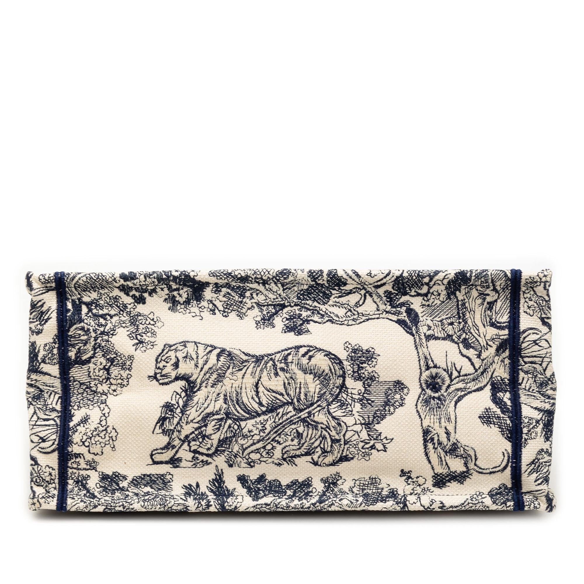 Dior Medium Canvas Embroidered Dioriviera Toile De Jouy Book Tote