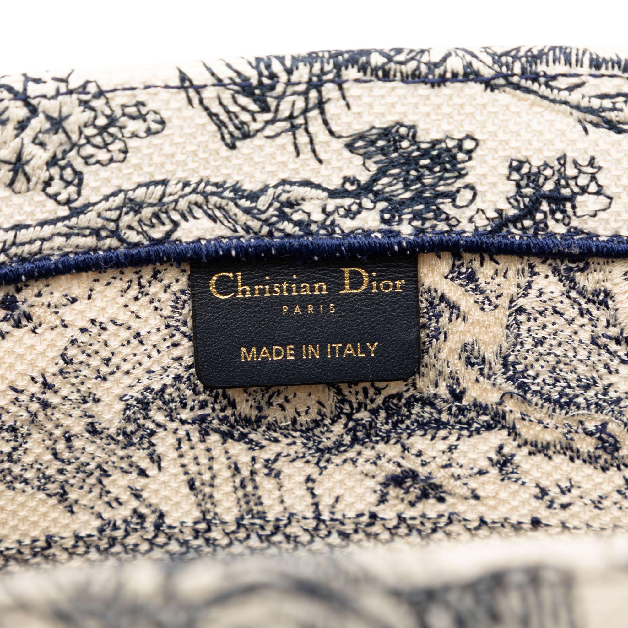 Dior Medium Canvas Embroidered Dioriviera Toile De Jouy Book Tote