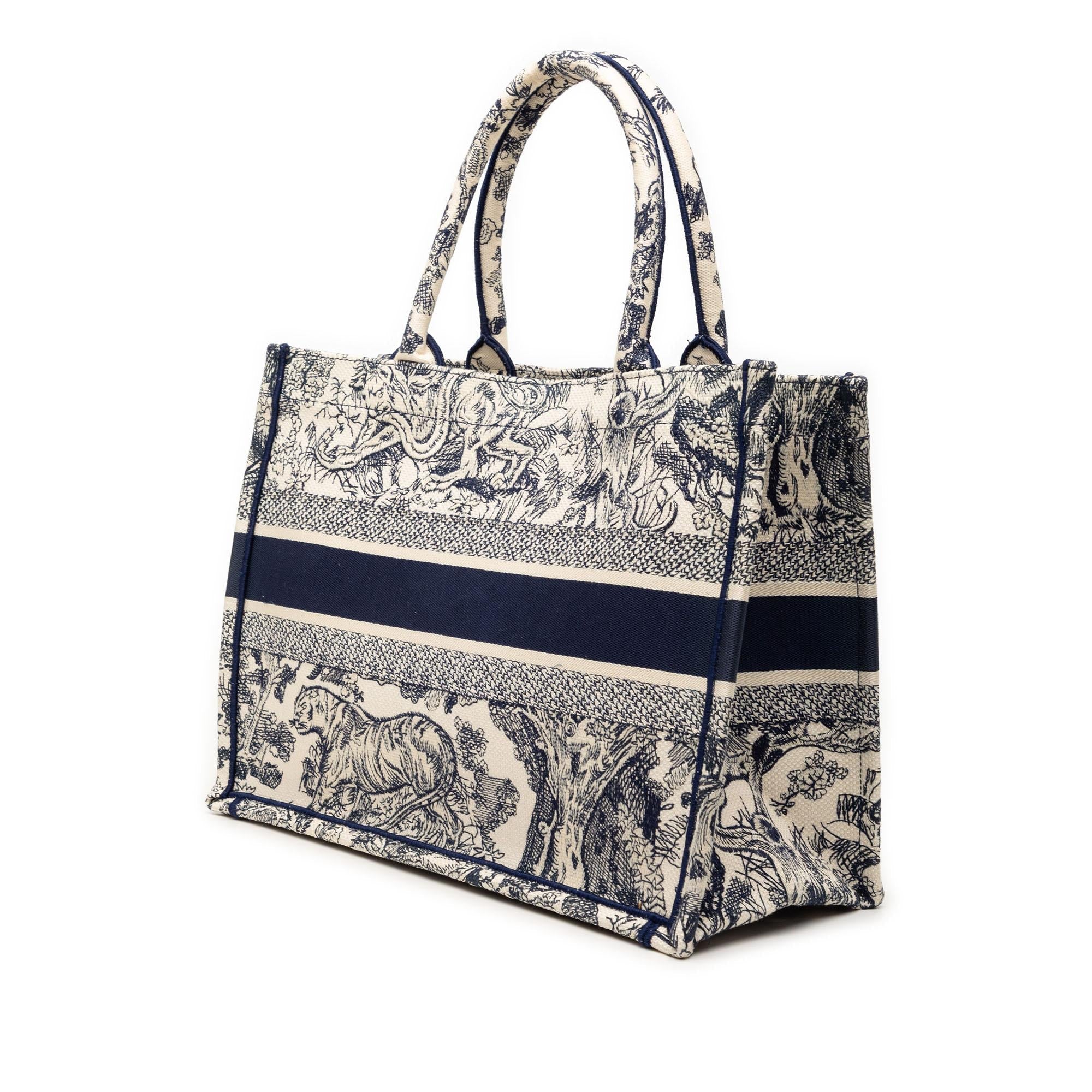 Dior Medium Canvas Embroidered Dioriviera Toile De Jouy Book Tote
